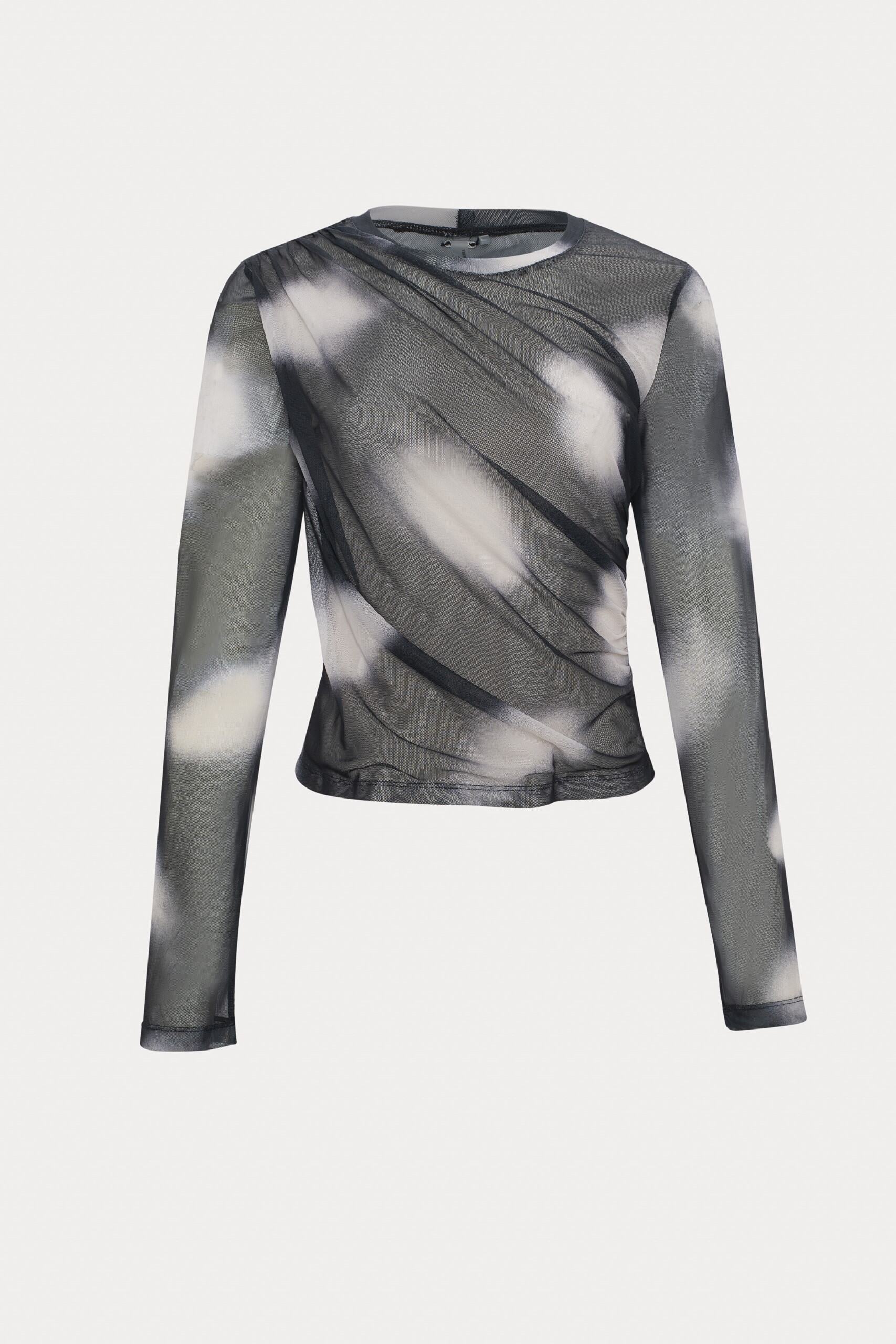 Cooper | Chandail transparent noir imprimé tie-dye