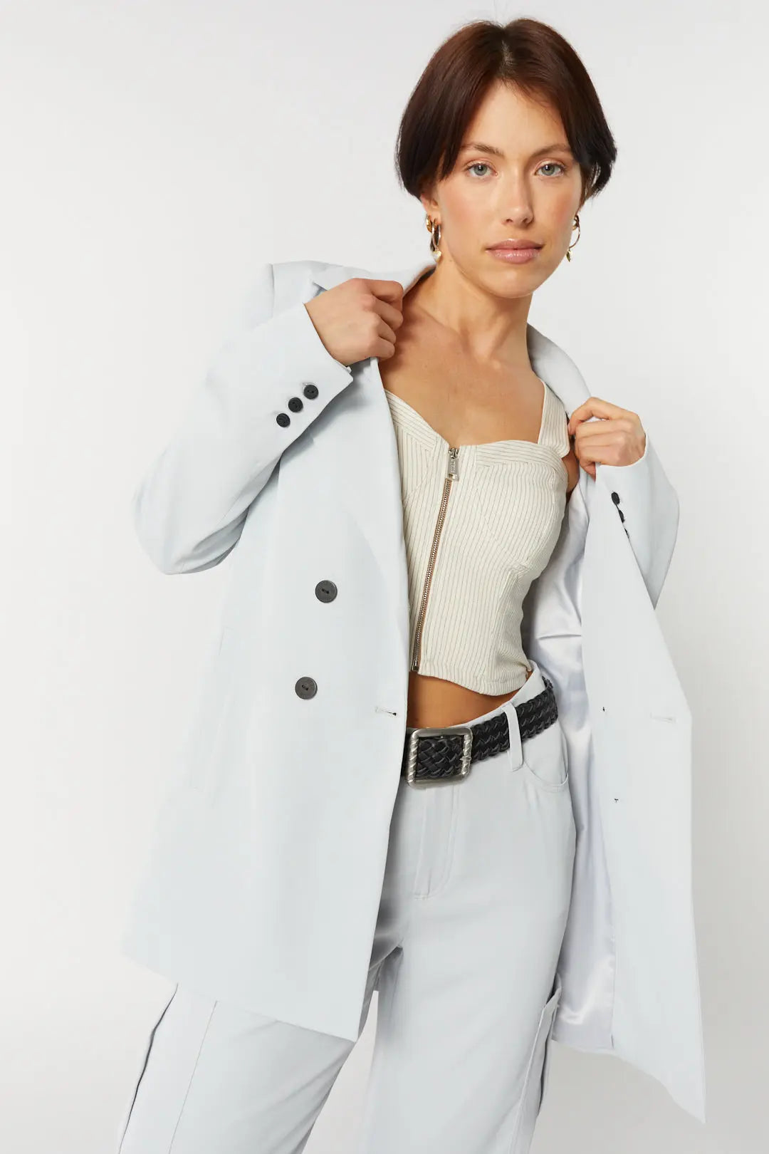 Veston gris semi-ample | Marta JOELLE Collection