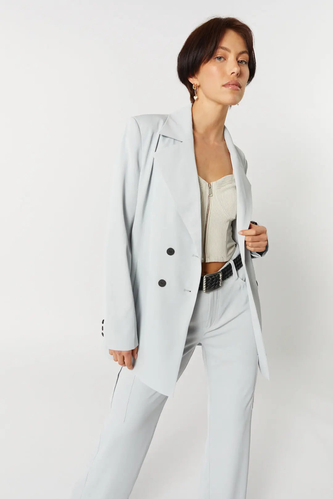 Veston gris semi-ample | Marta JOELLE Collection