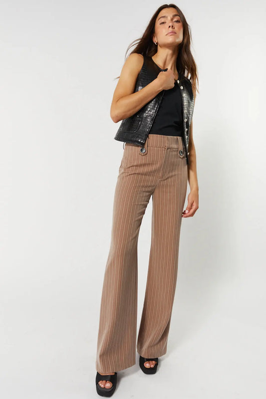 Pantalon droit marron