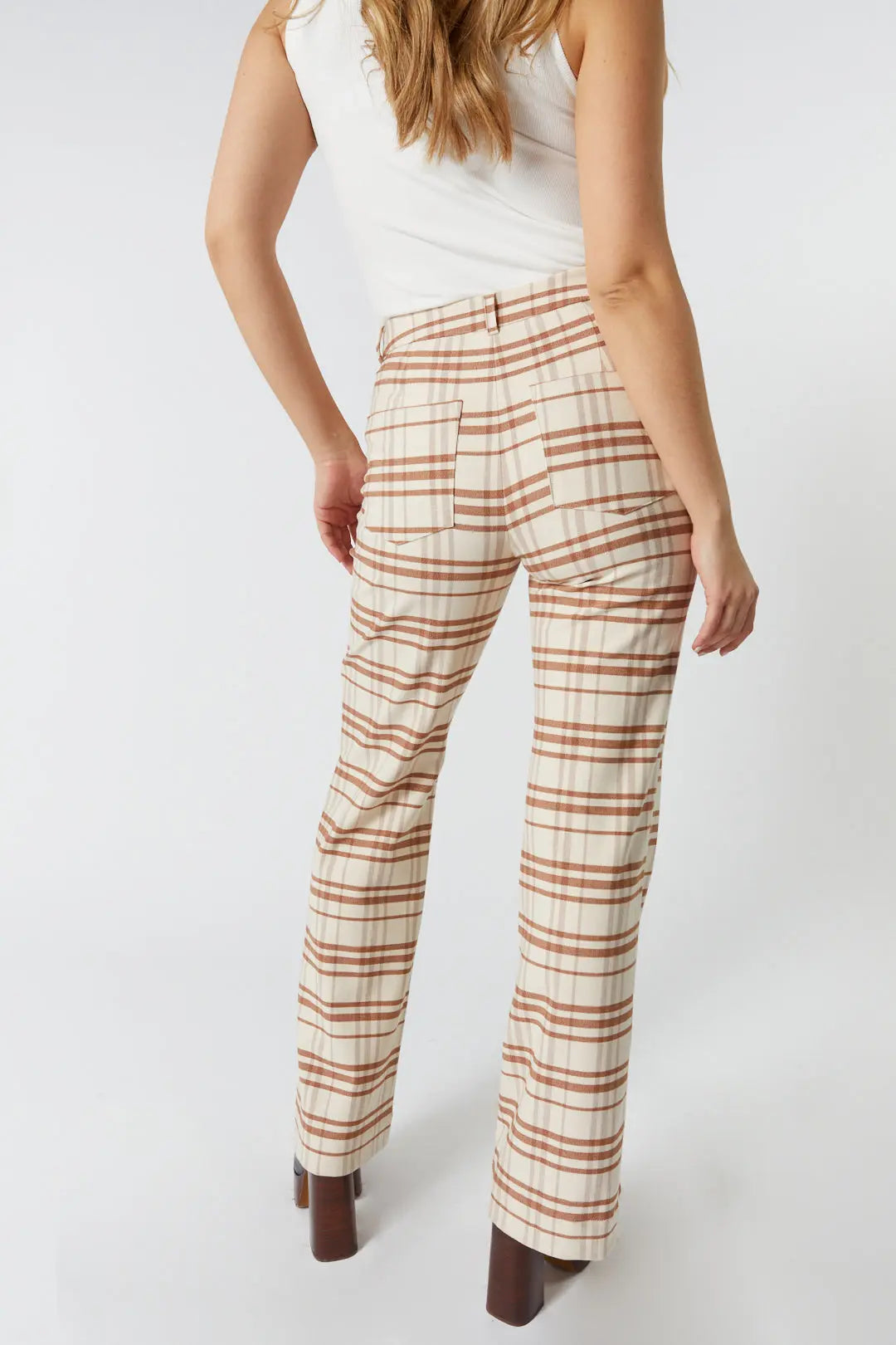 Pantalon semi vas carreaux pour femme Slim JOELLE Collection