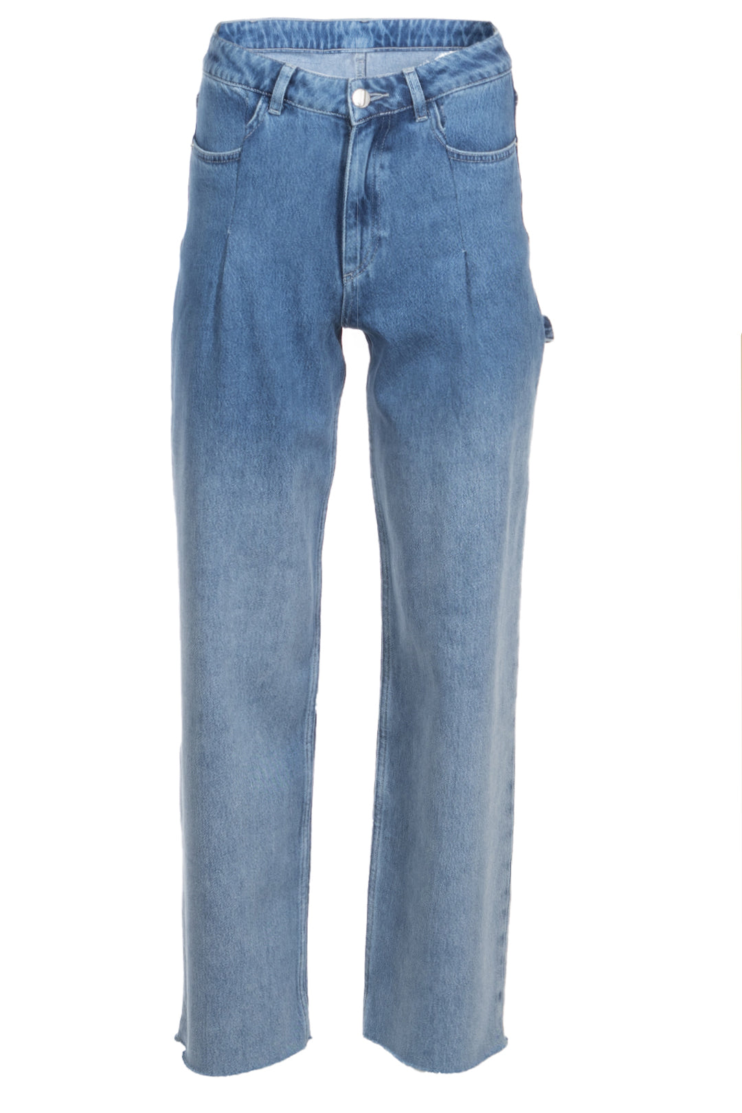 Two-tone blue low-wash jeans | Bleecker