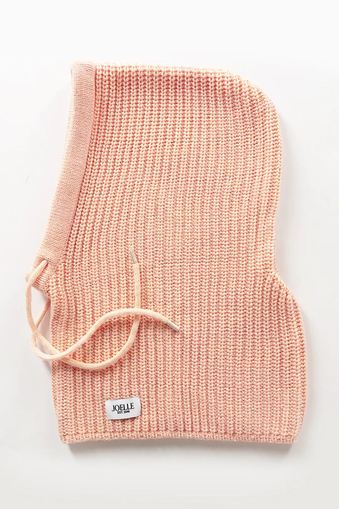 Cagoule rose pêche en tricot | Effie JOELLE Collection