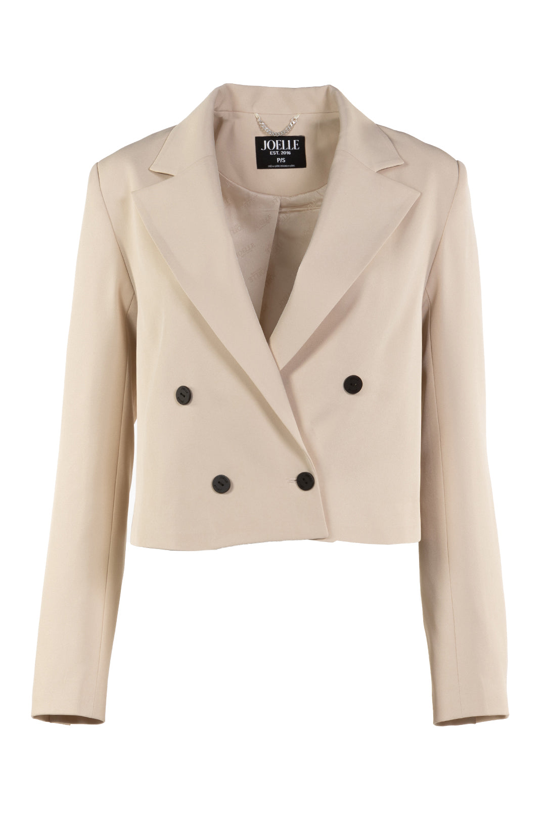 Short beige double-breasted jacket | Soglia