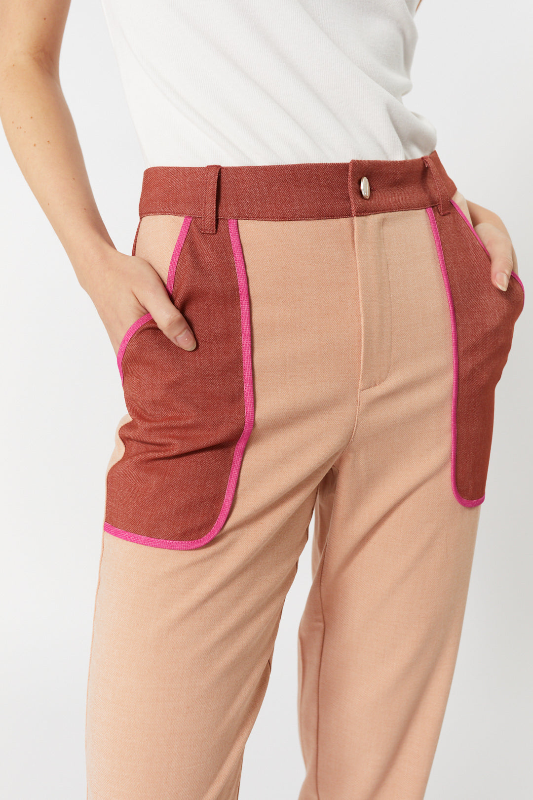 Tricolor pants with pockets | stone
