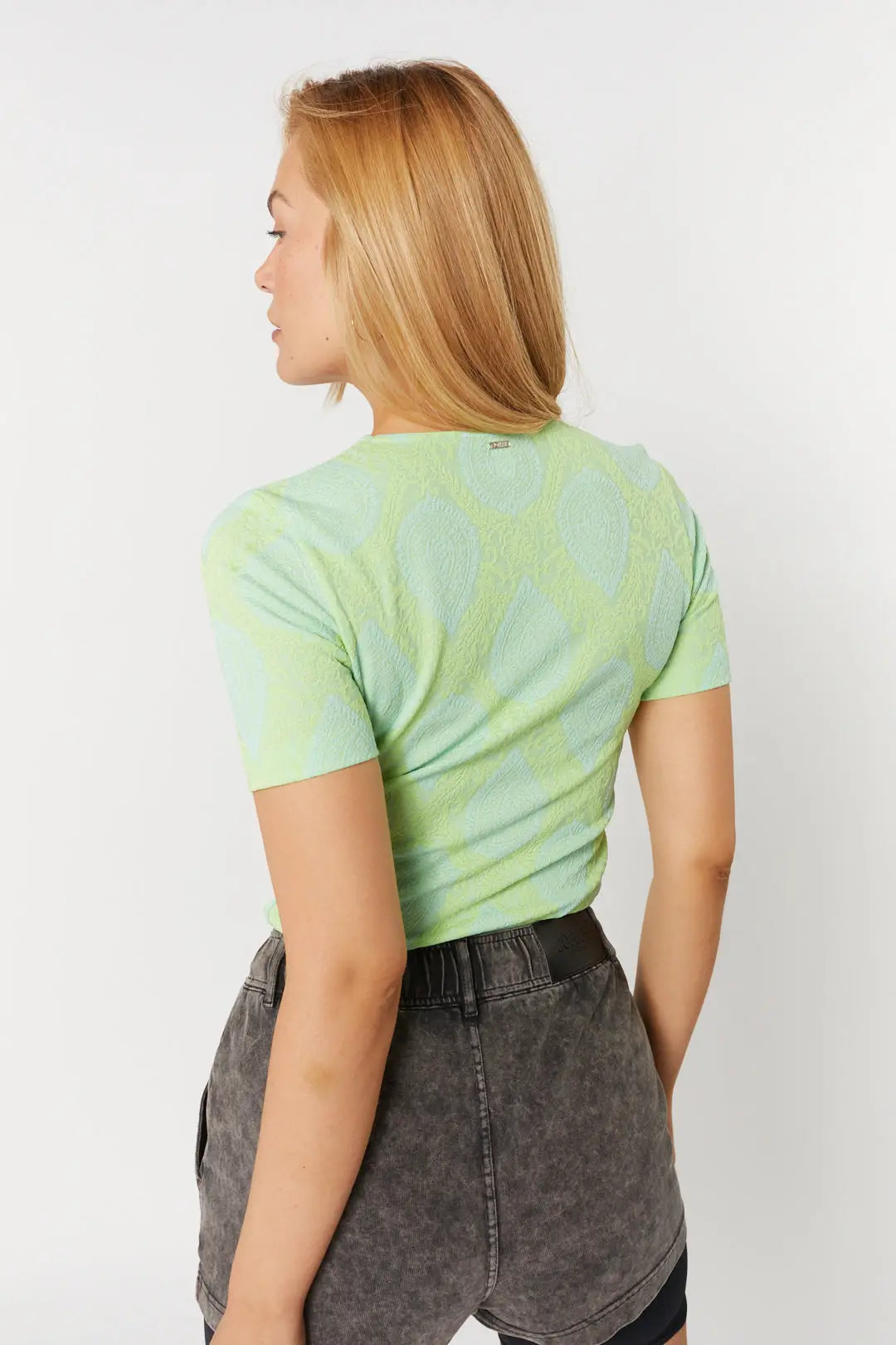 Chandail vert menthe à motifs | Elliot JOELLE Collection