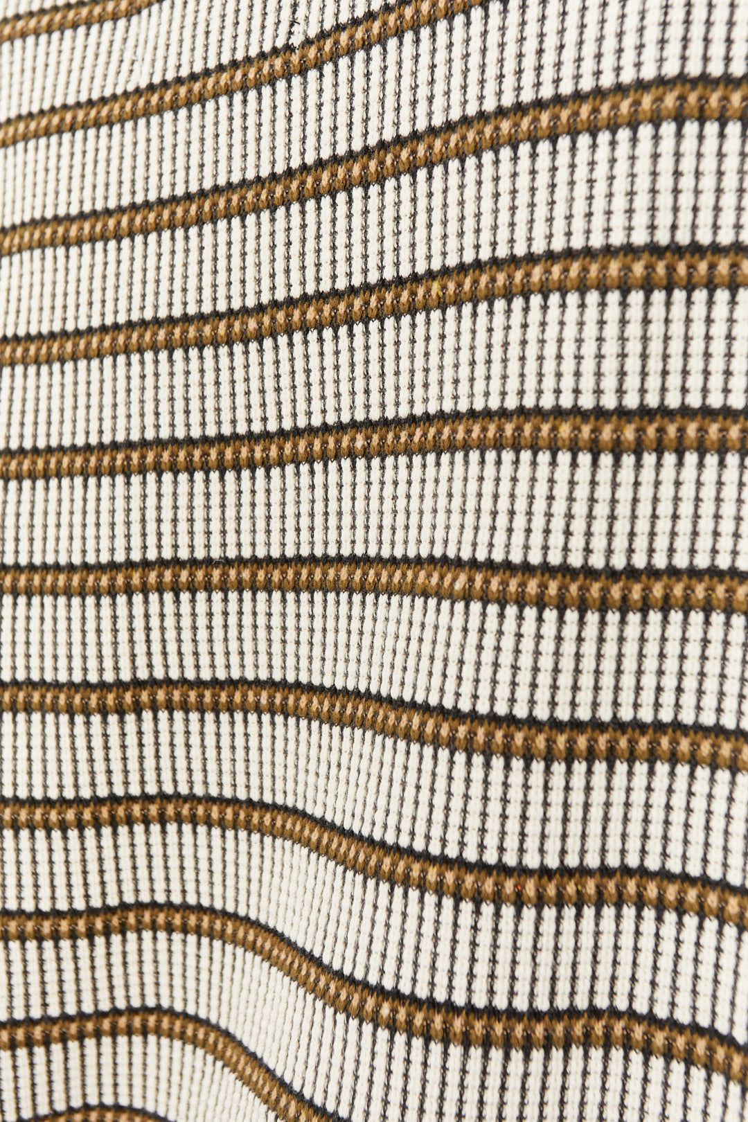 Chandail ivoire ligné kaki en tricot | Rosie