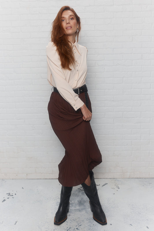 Dark brown long skirt | Lucy