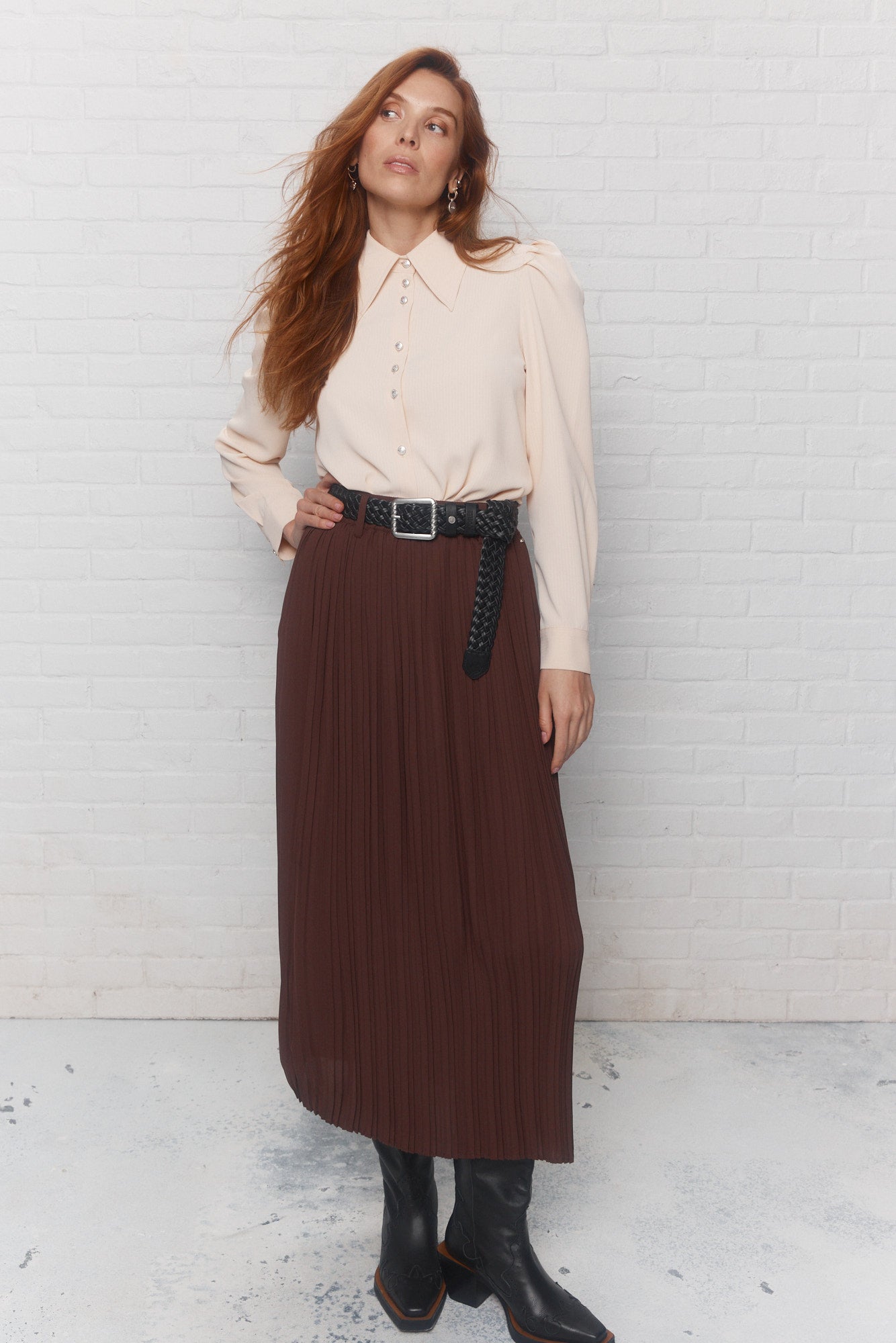 Dark brown long skirt | Lucy