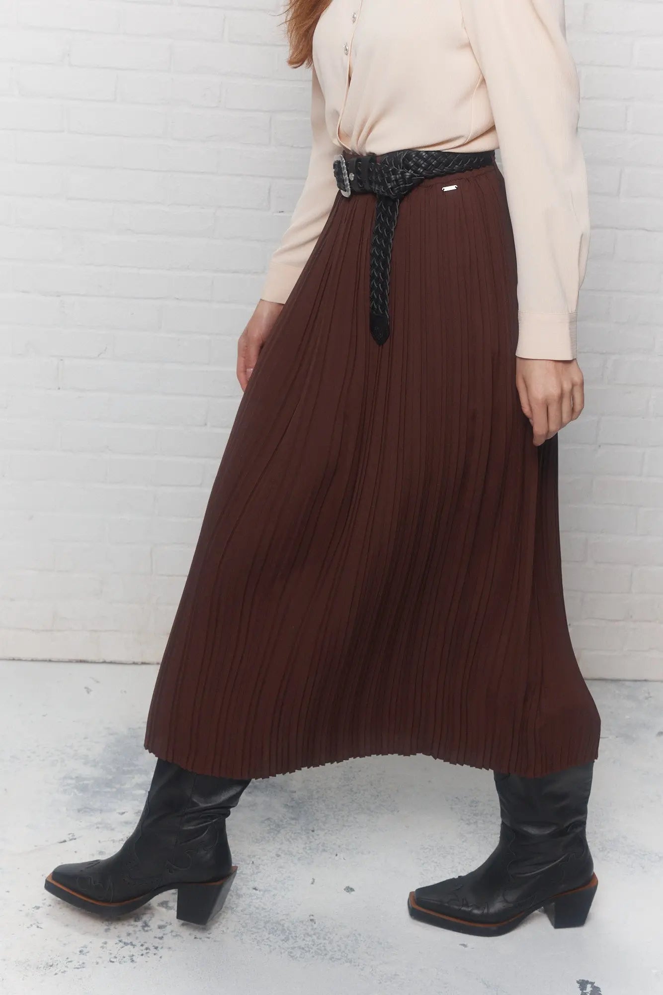 Jupe longue marron foncé | Lucy JOELLE Collection