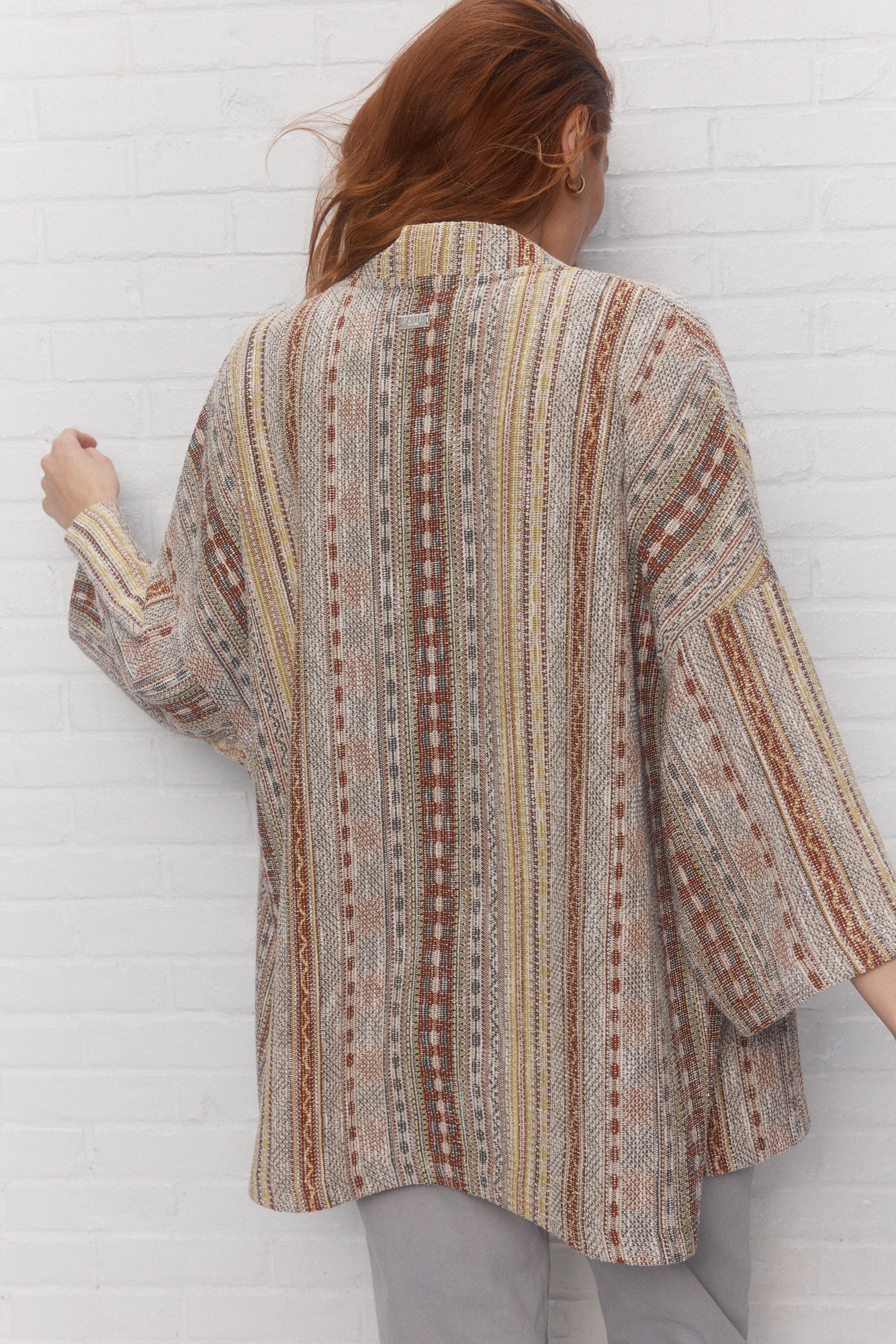 Loose jacket with multi-colored pattern | Cheni