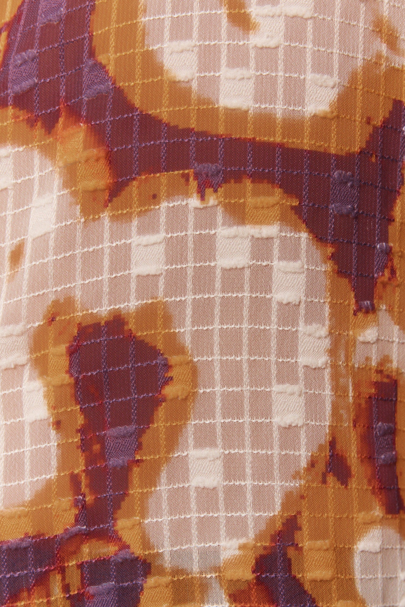 Chemise à motif orange foulard intégré | Emna JOELLE Collection