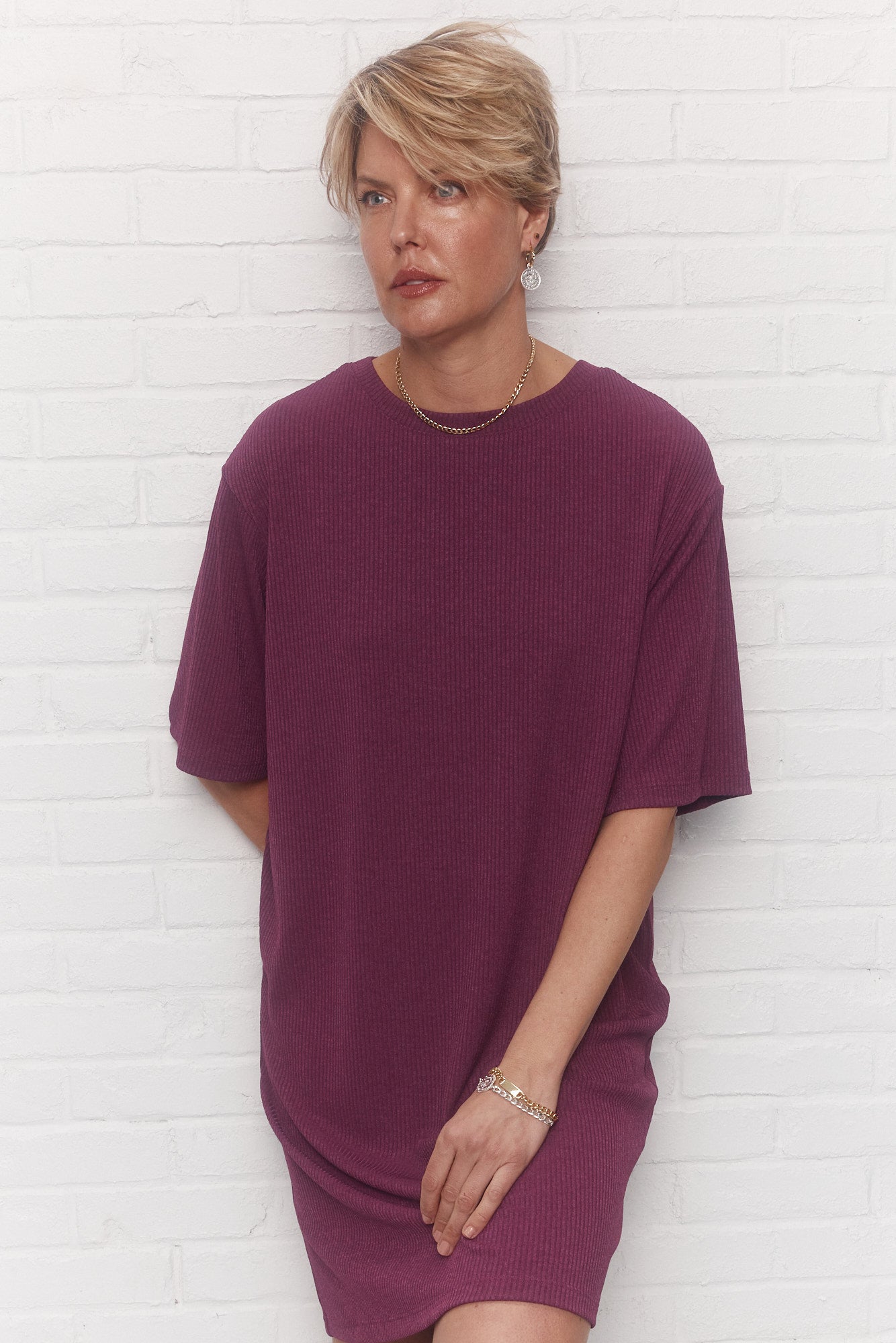 Robe t-shirt  magenta ample | Kara JOELLE Collection