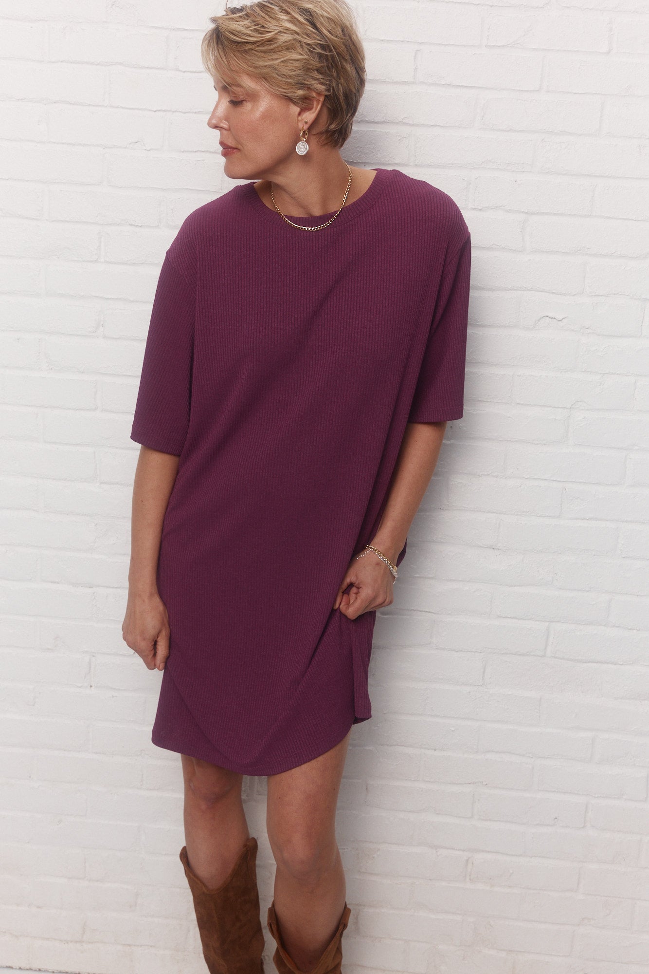 Robe t-shirt  magenta ample | Kara JOELLE Collection