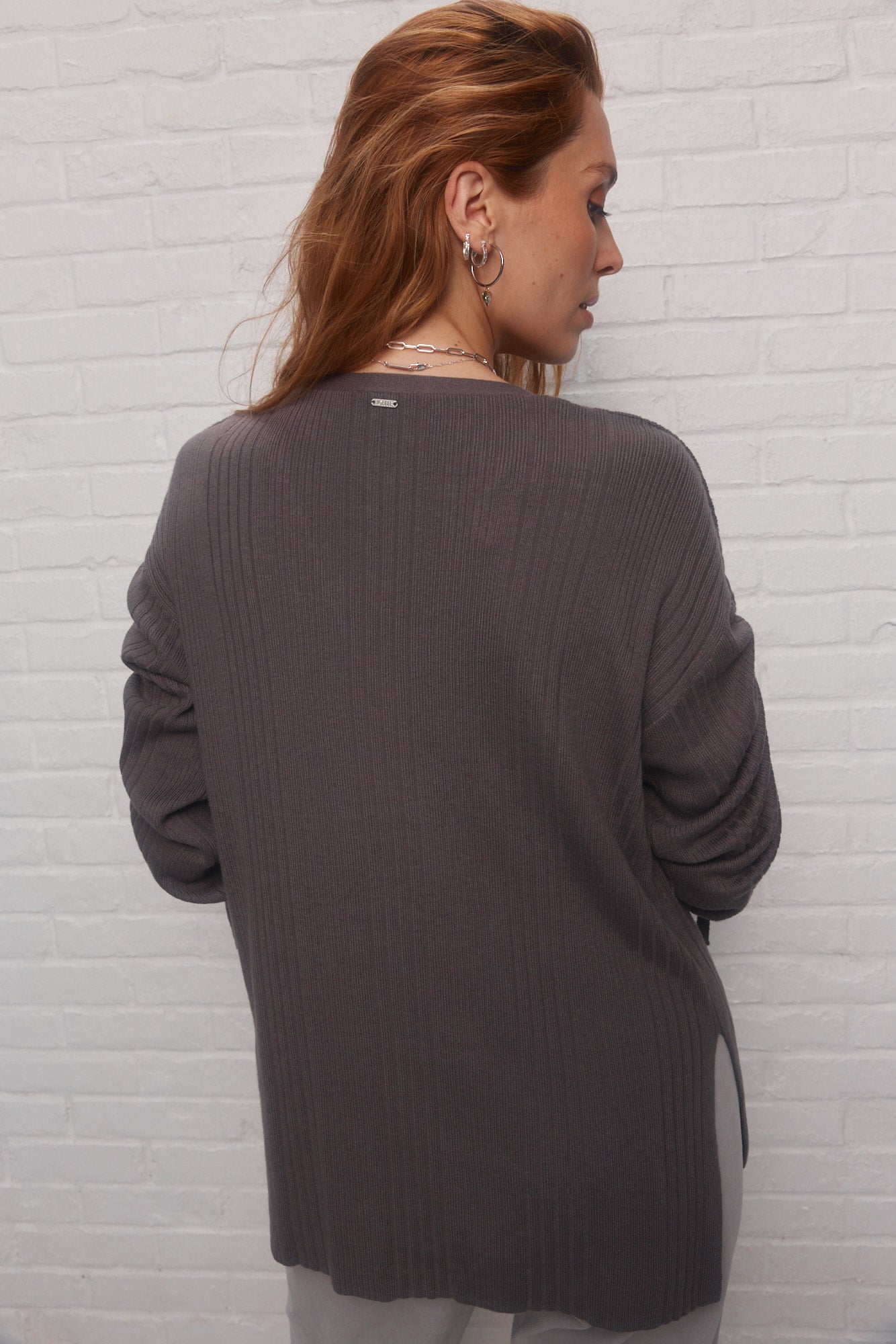 Veste en tricot gris | Zaz JOELLE Collection