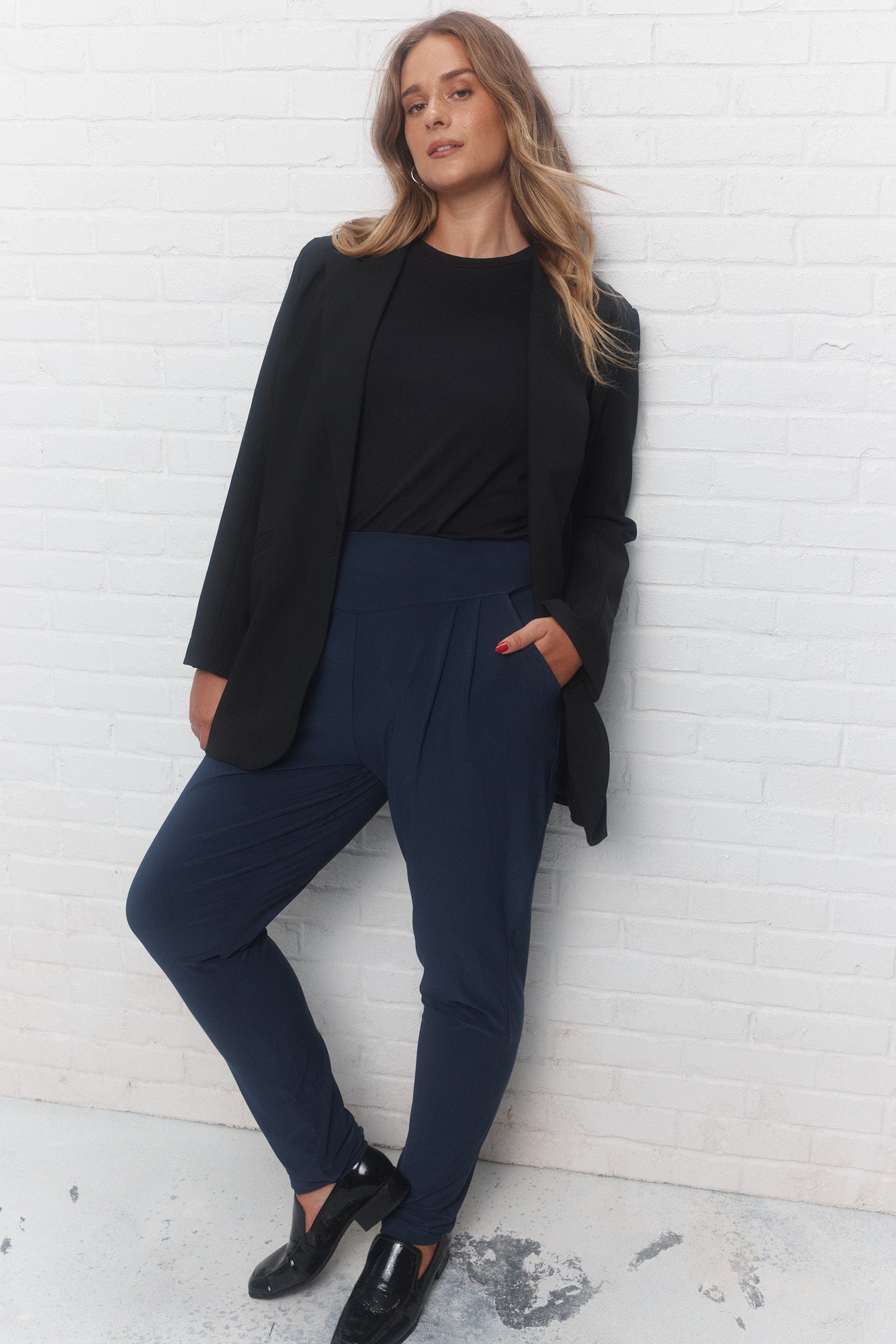 Zeline | Pantalon bleu marine JOELLE Collection