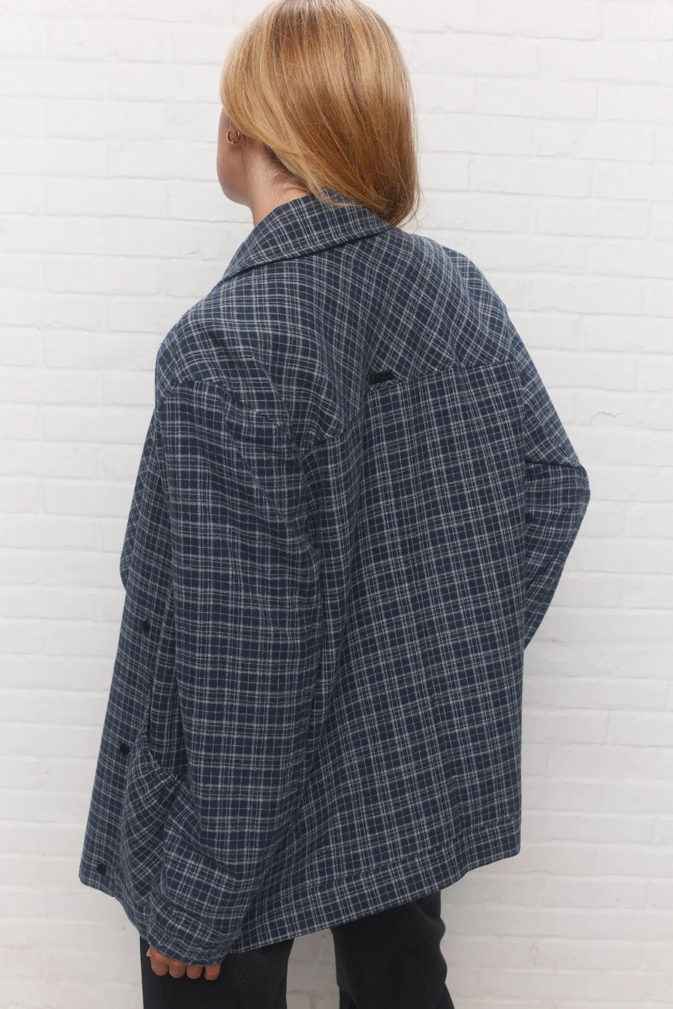 Dimitri | Manteau plaid bleu foncé JOELLE Collection