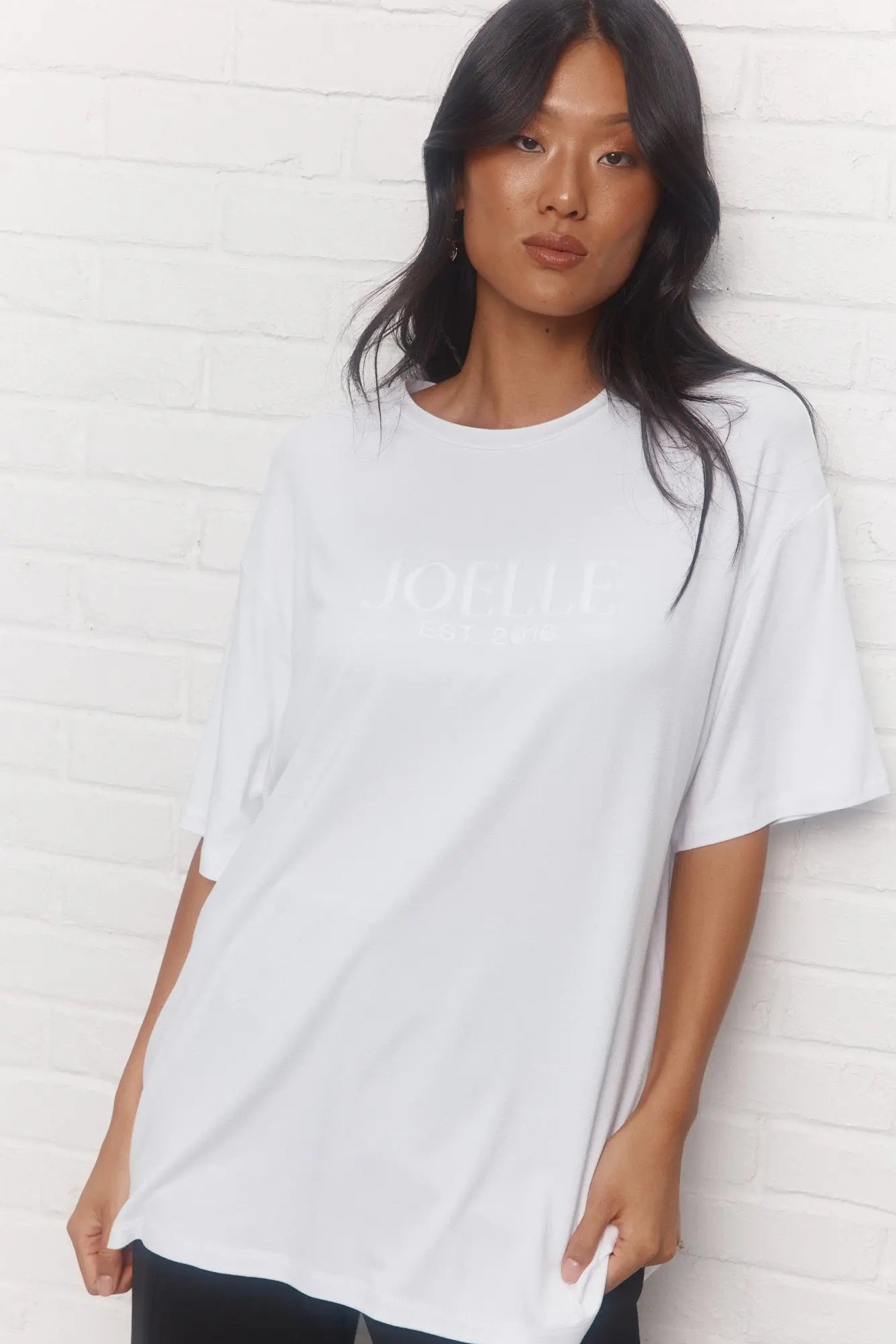 T-shirt blanc logo brodé | Laurenzo JOELLE Collection