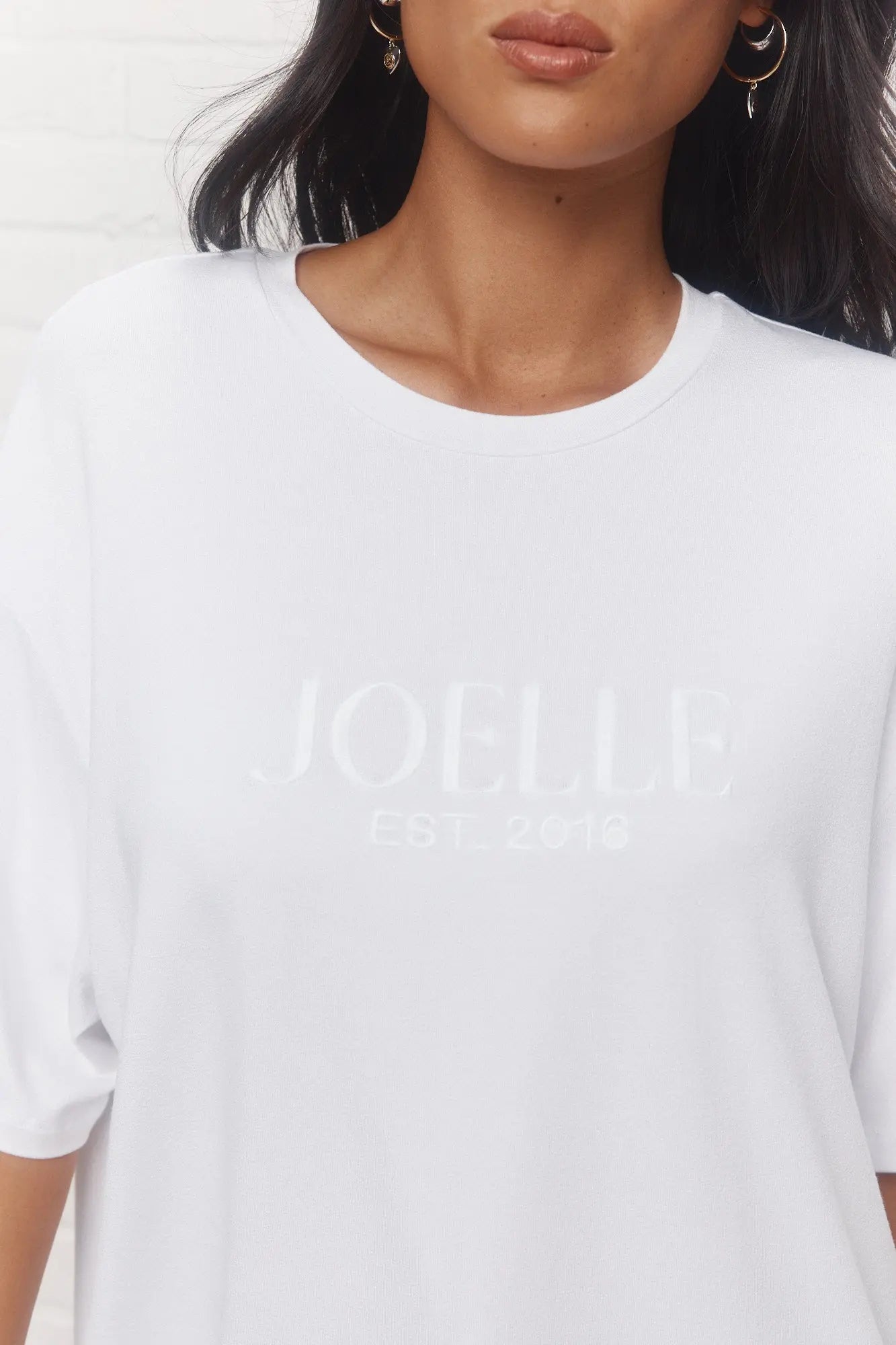 T-shirt blanc logo brodé | Laurenzo JOELLE Collection