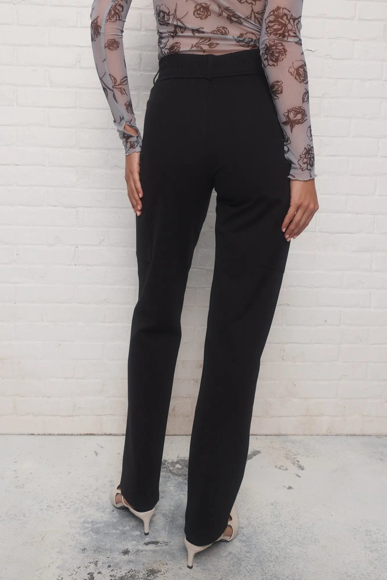 Romy | Pantalon cargo noir