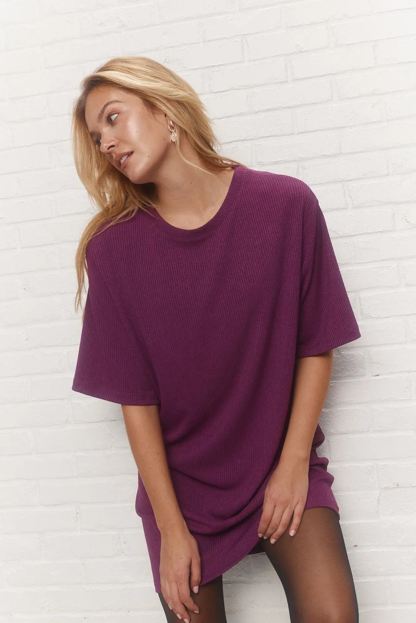 Kara Loose magenta t shirt dress for women JOELLE Collection