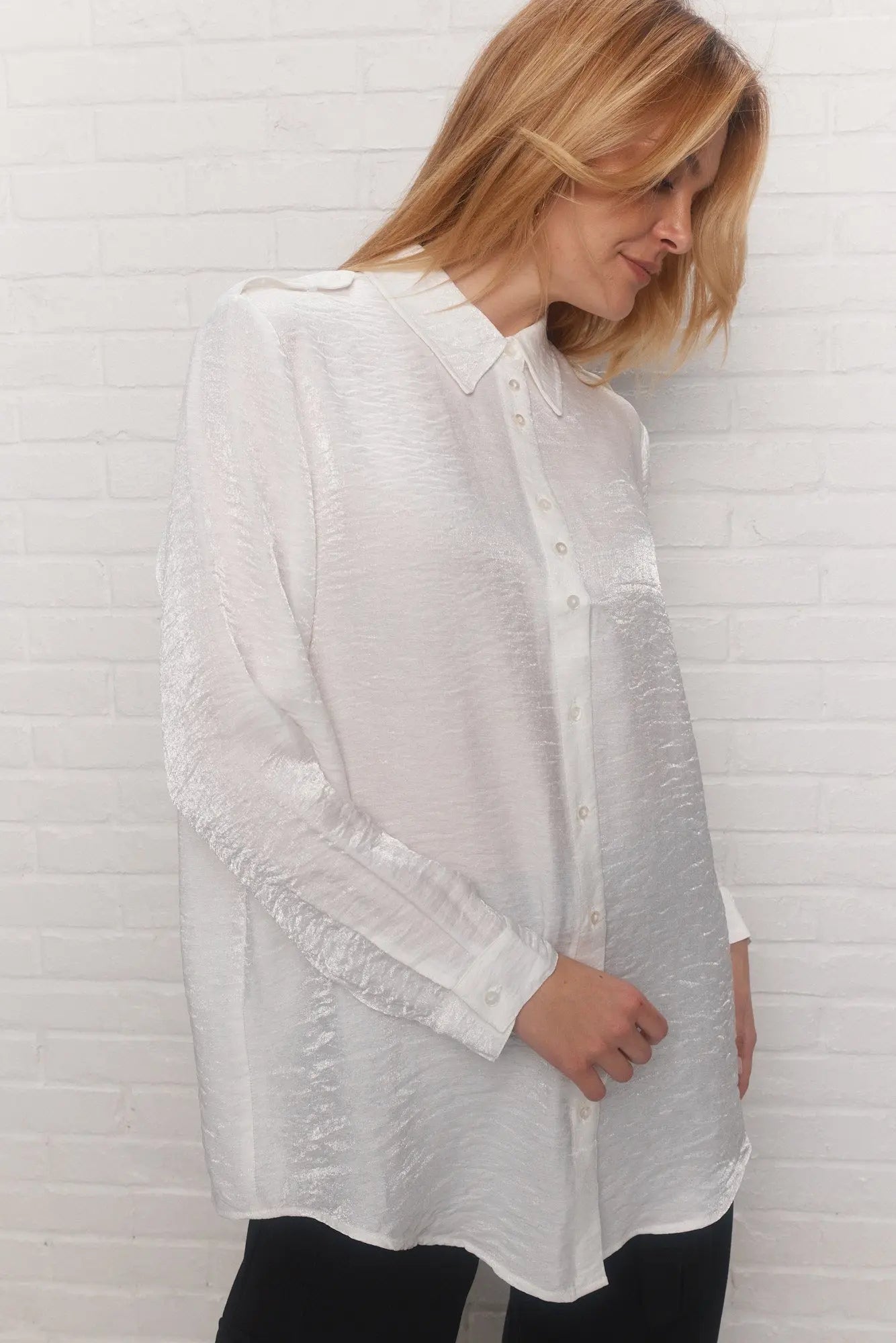 Melrose | Chemise blanche effet lustré JOELLE Collection