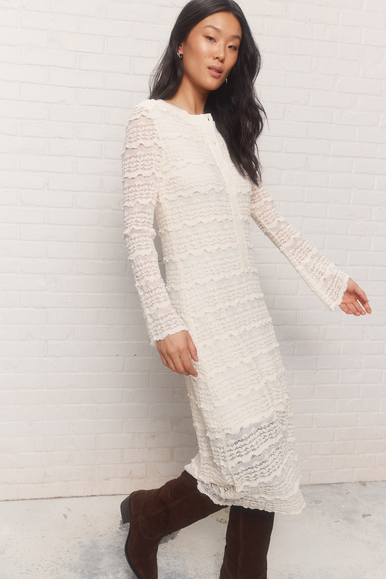 Lattice | Robe crème en dentelle