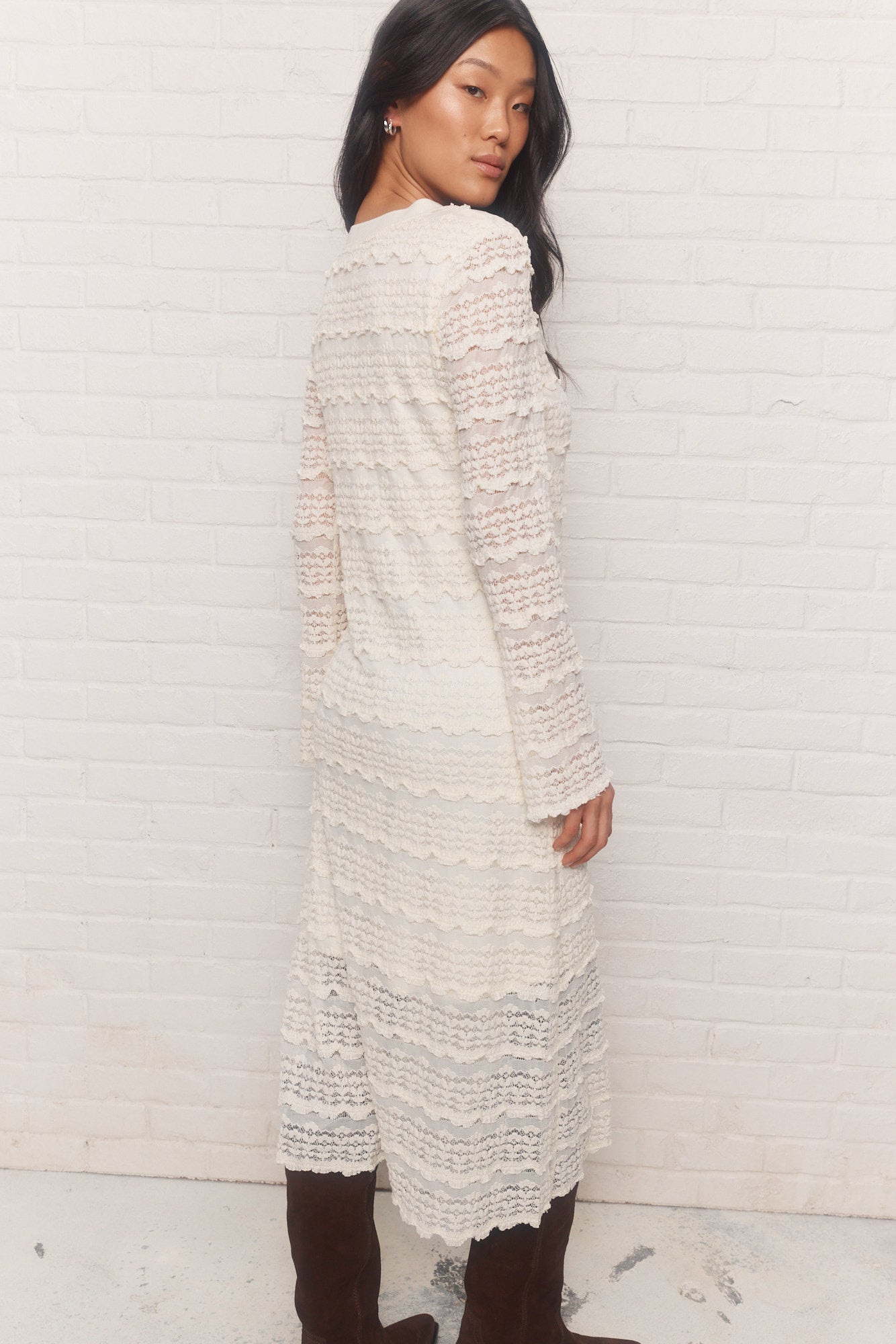 Lattice | Robe crème en dentelle