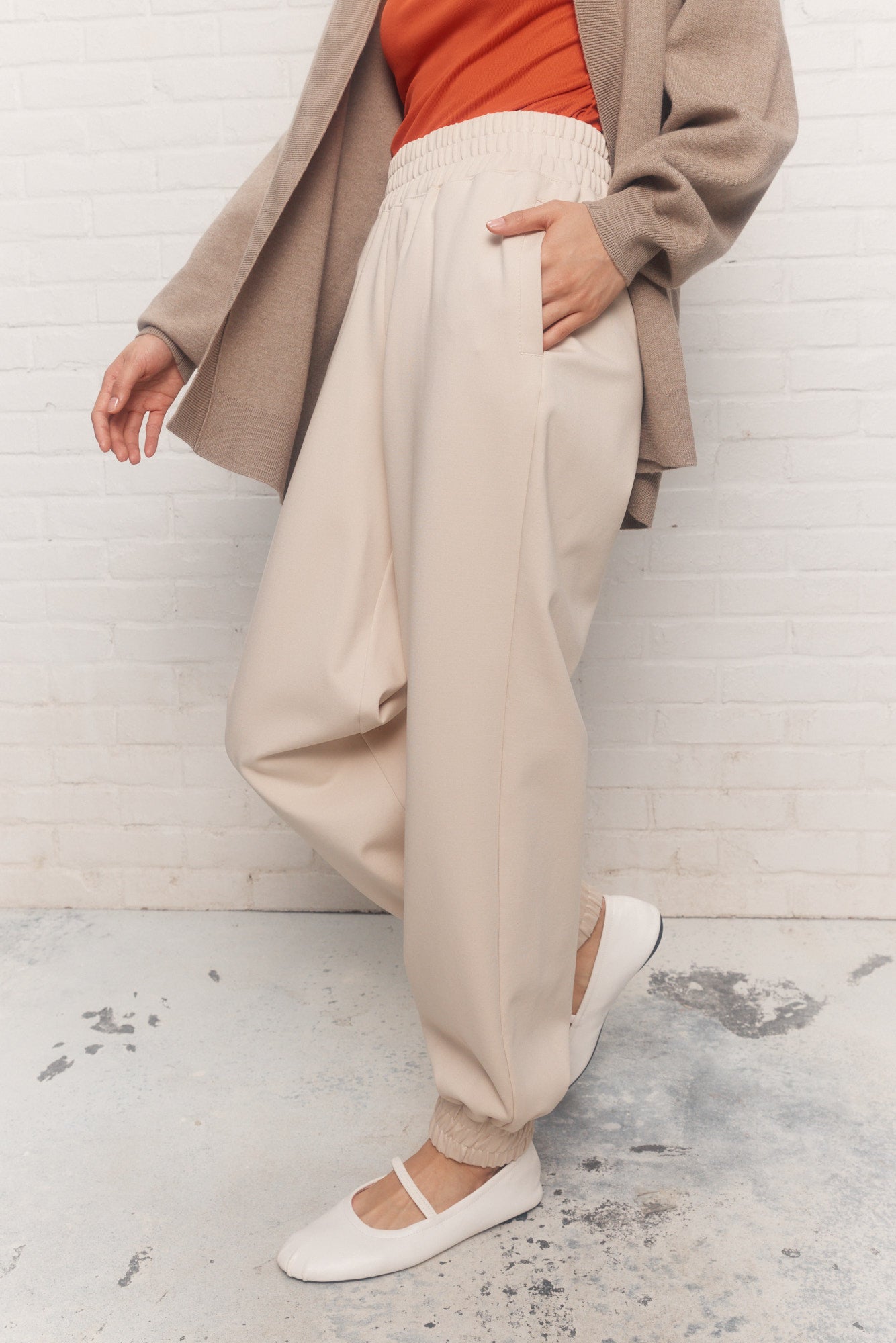 Josie | Pantalon crème ample