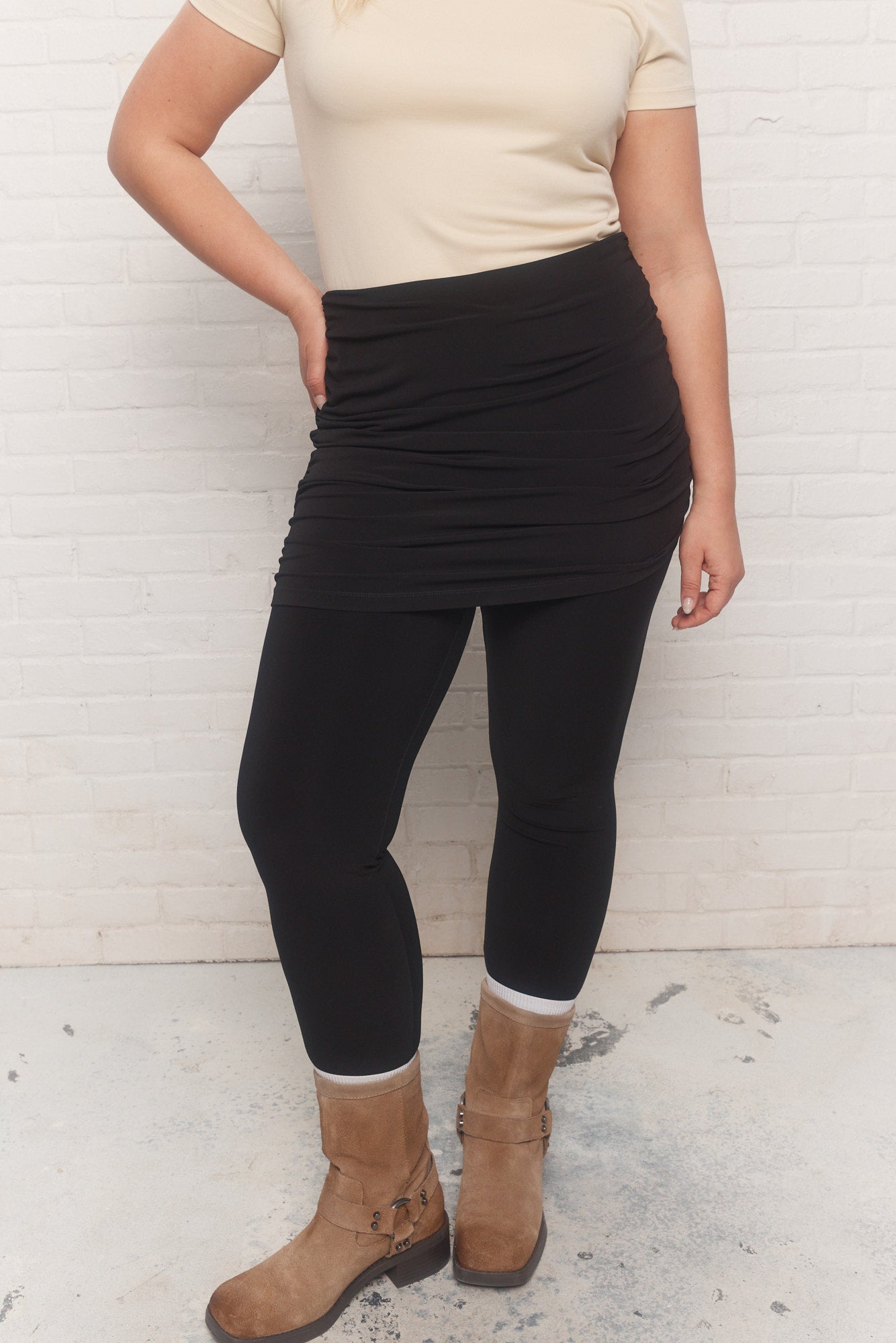 Mabel | Legging noir avec jupe intégrée