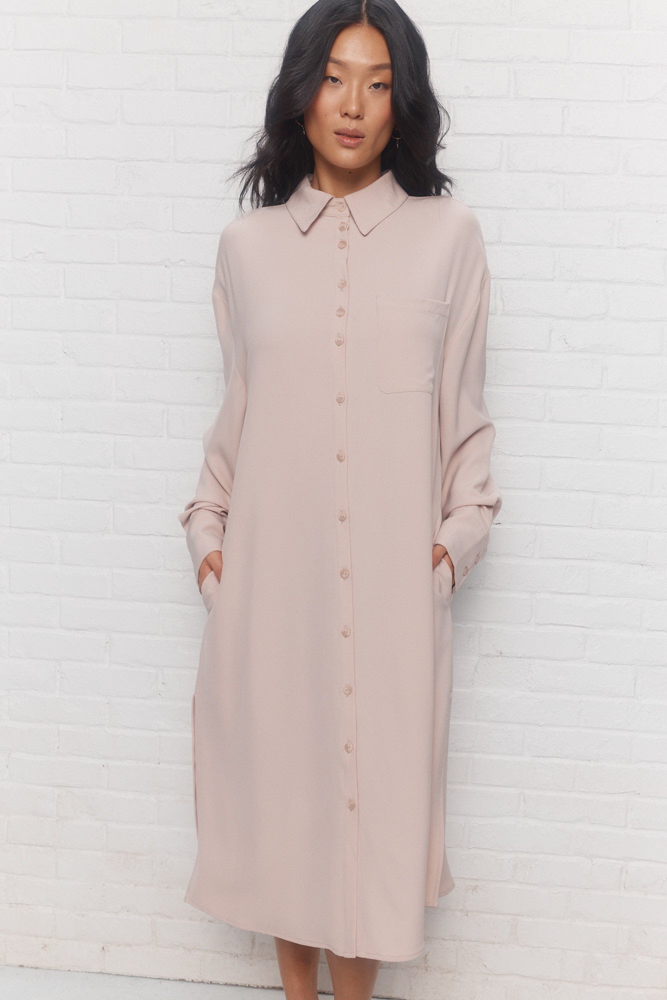 Orchid | Robe chemisier rose