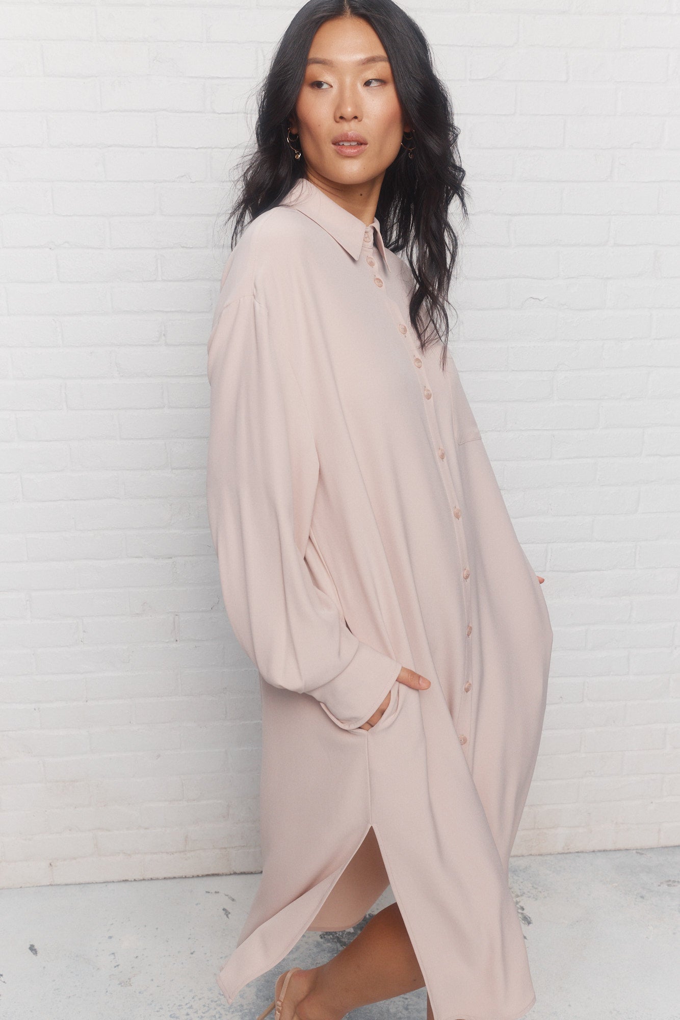 Orchid | Robe chemisier rose
