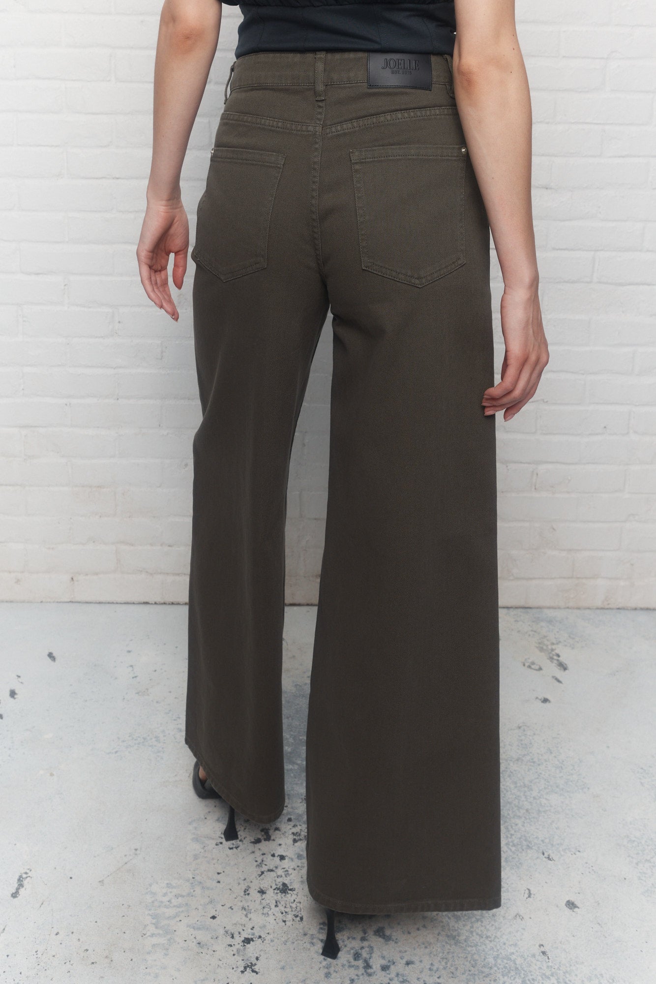 Rowen | Jeans large vert délavé