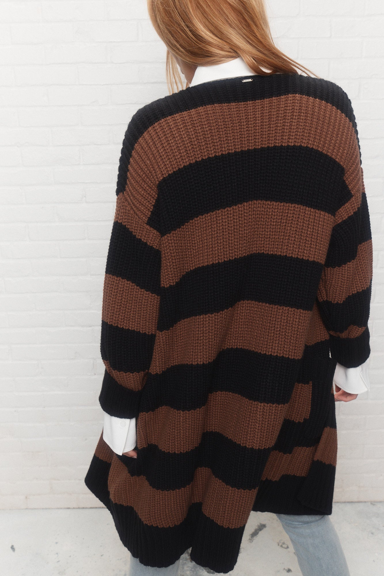 Celine | Long cardigan à rayures