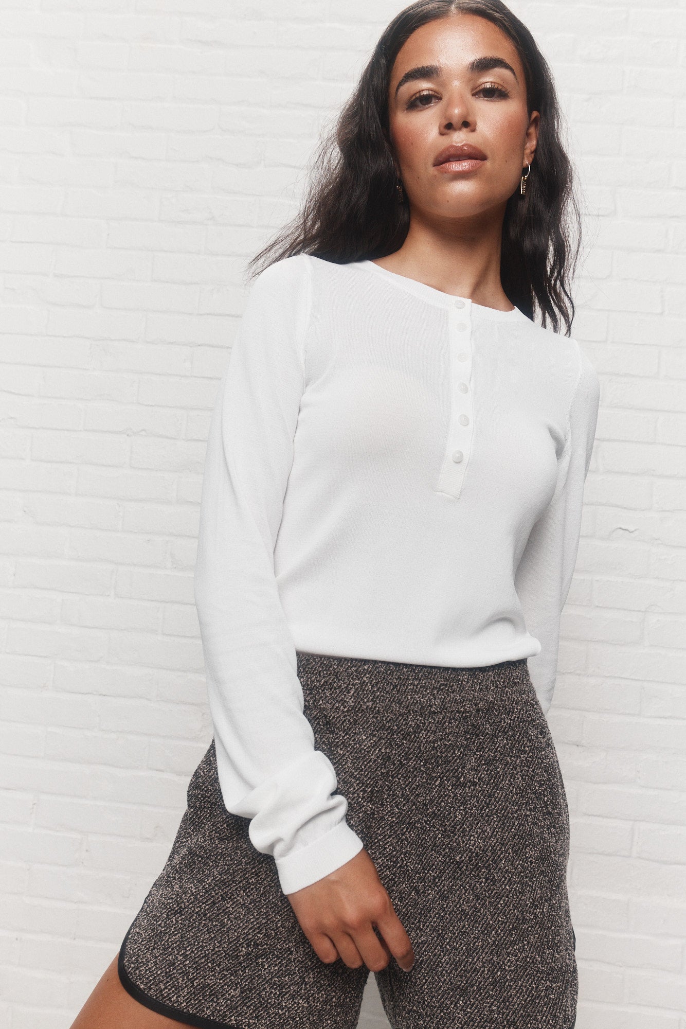 Cassini | Chandail henley blanc