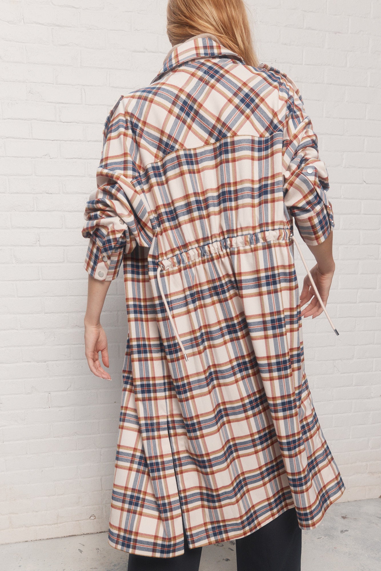 Greta | Manteau crème à carreaux