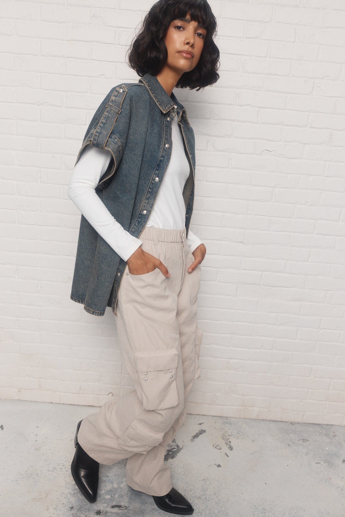 Gisele | Pantalon cargo beige