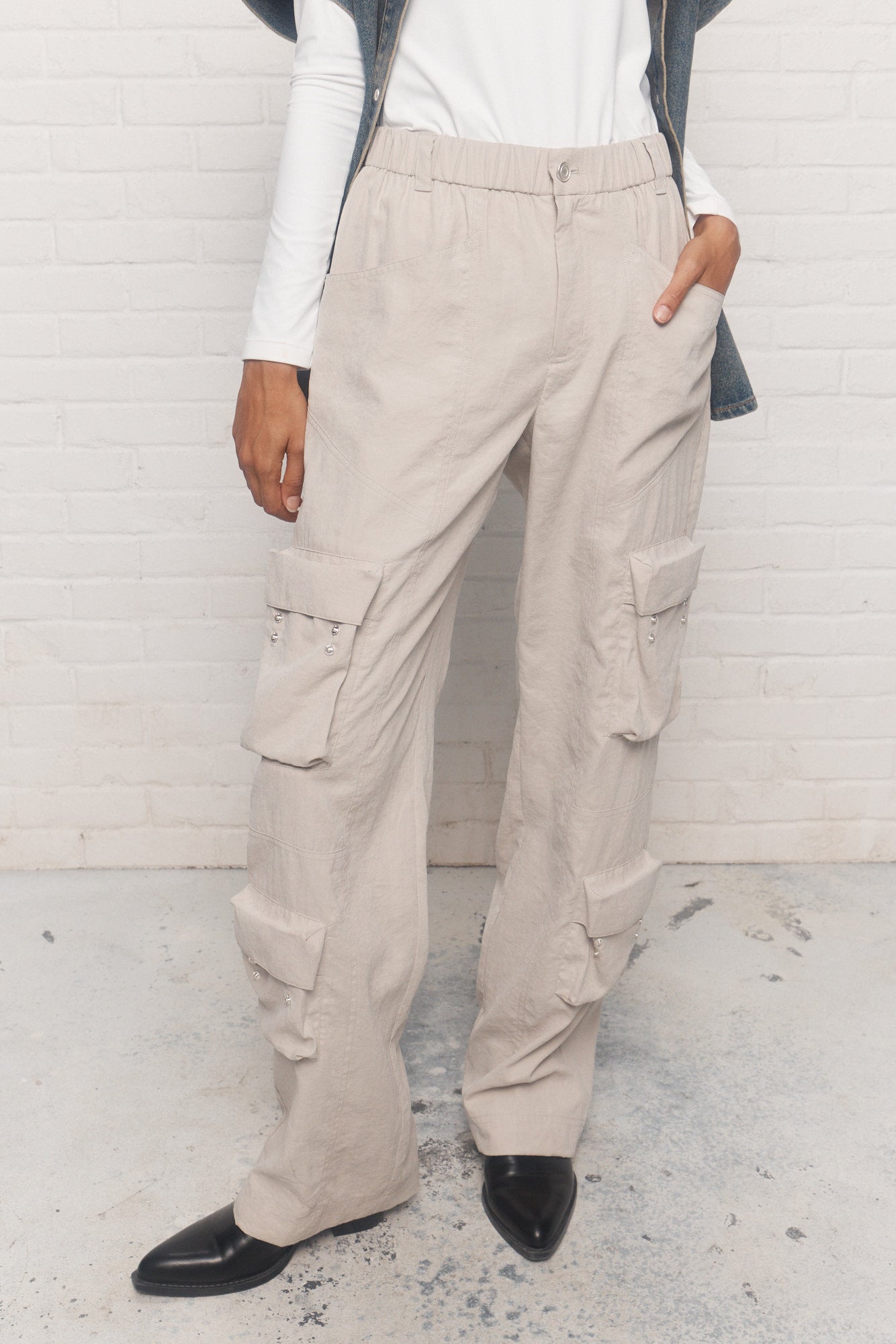 Gisele | Pantalon cargo beige