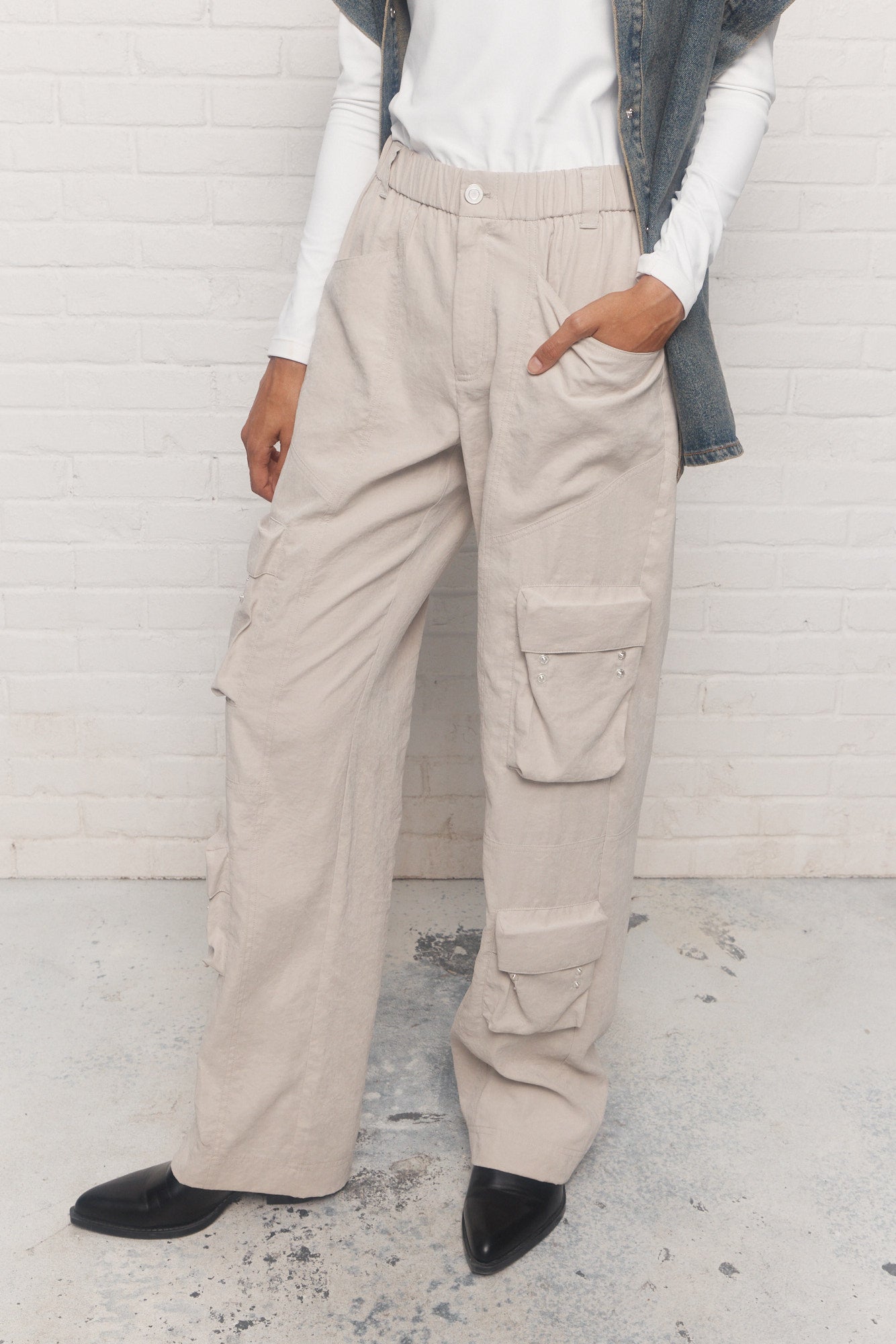 Gisele | Pantalon cargo beige