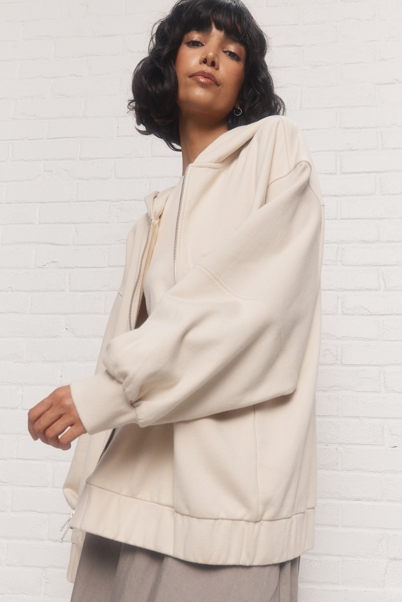 Jasper | Veste crème à capuchon