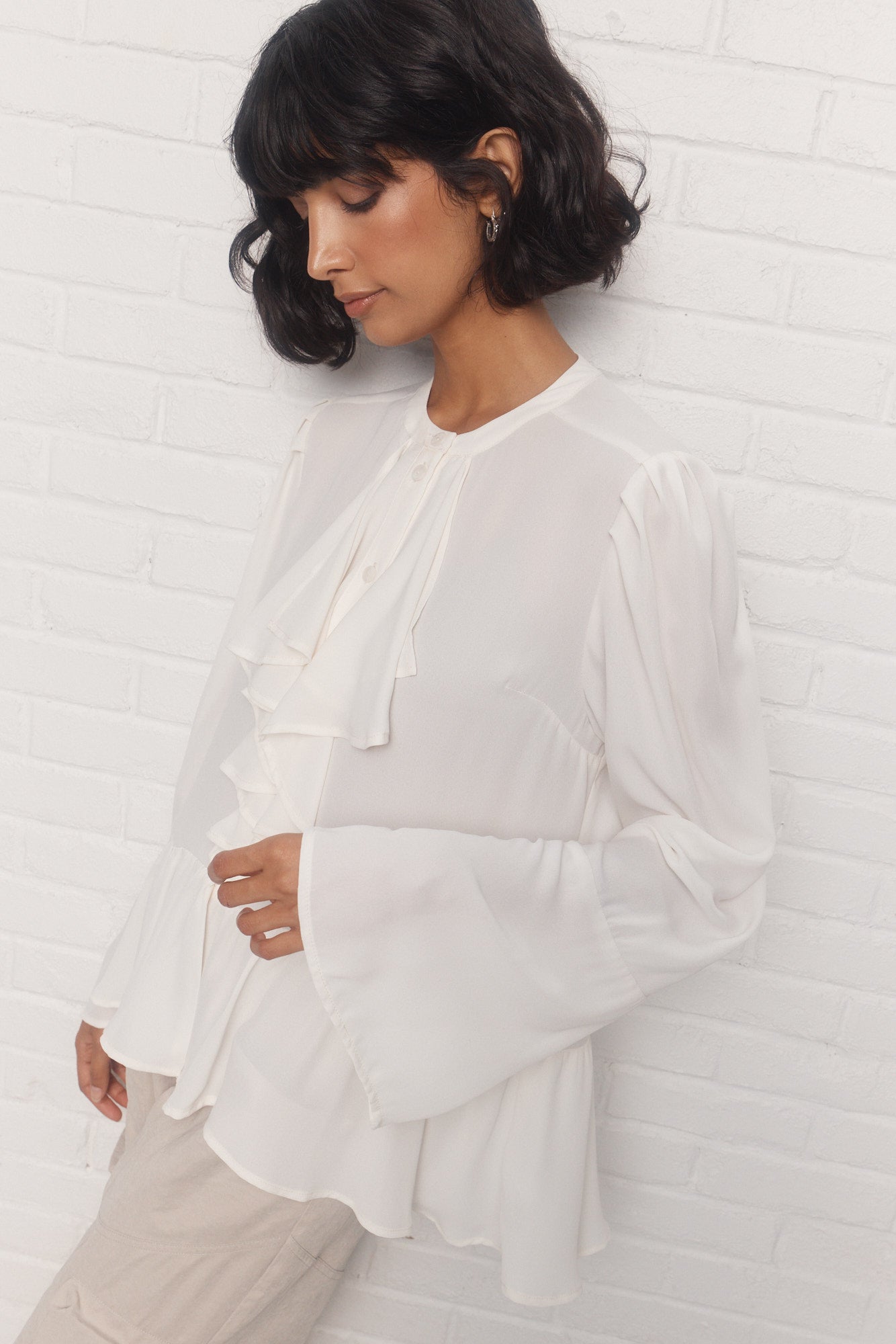 Loki | Blouse crème à volants