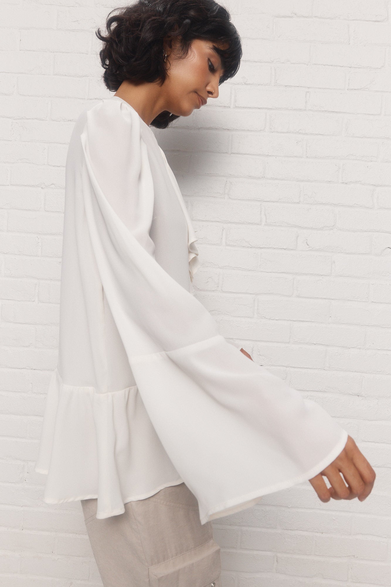 Loki | Blouse crème à volants