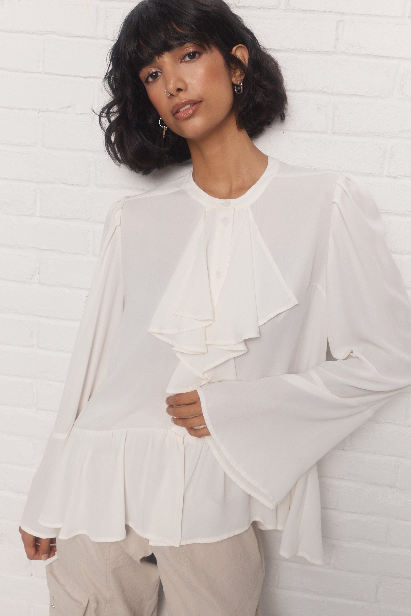 Loki | Blouse crème à volants