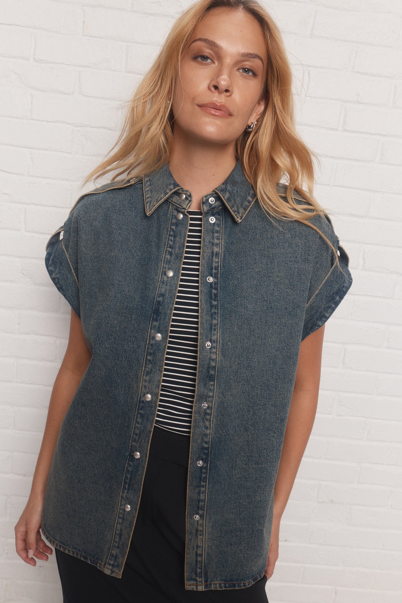 Tatiana | Chemise bleue en denim