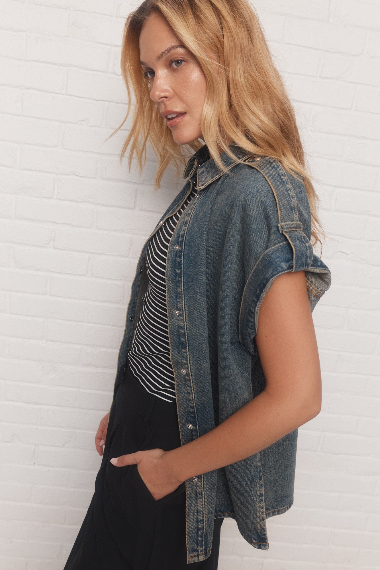 Tatiana | Chemise bleue en denim