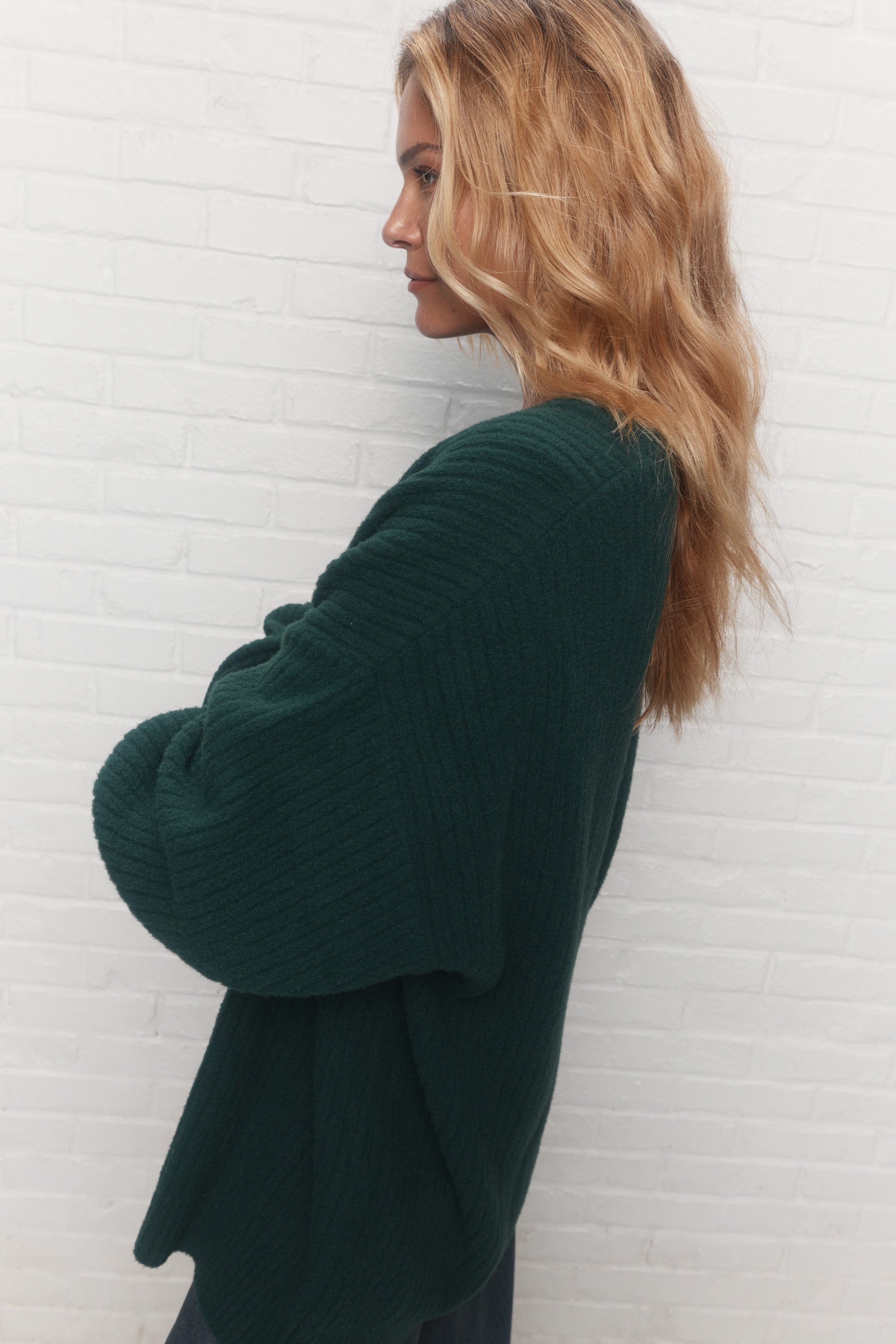 Dakota | Chandail vert en tricot
