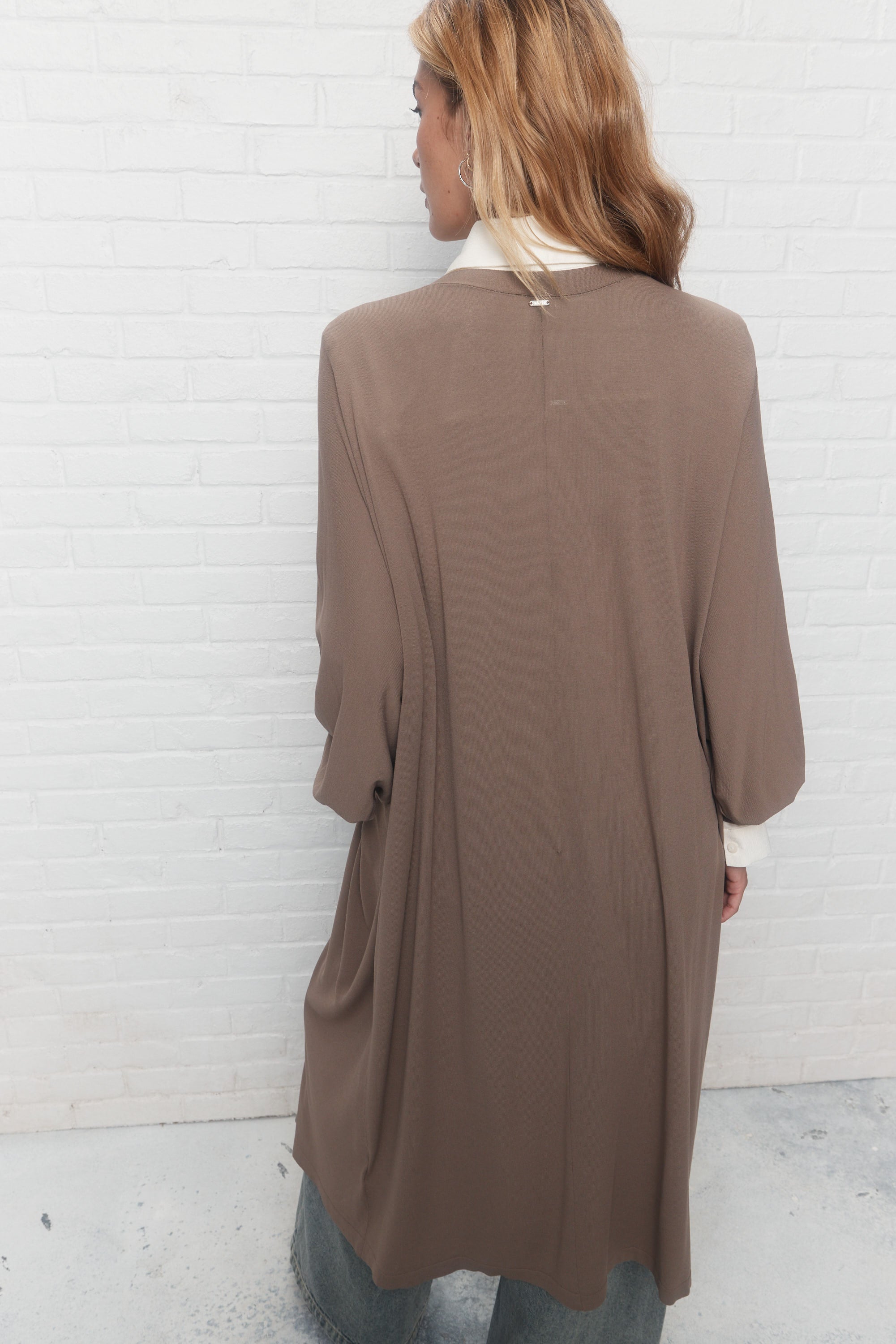 Lesley | Long brown cardigan