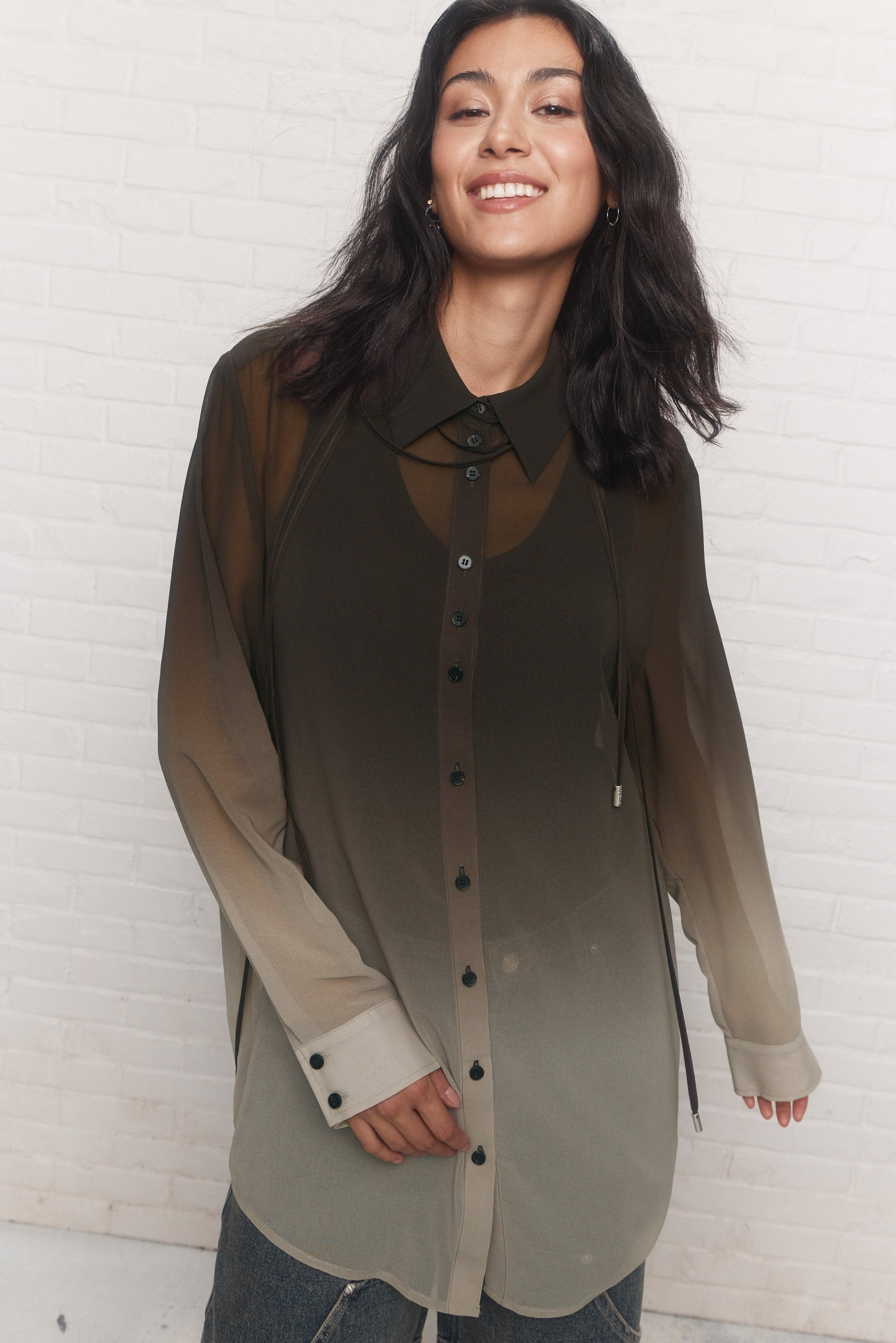 Bonnie | Green gradient shirt