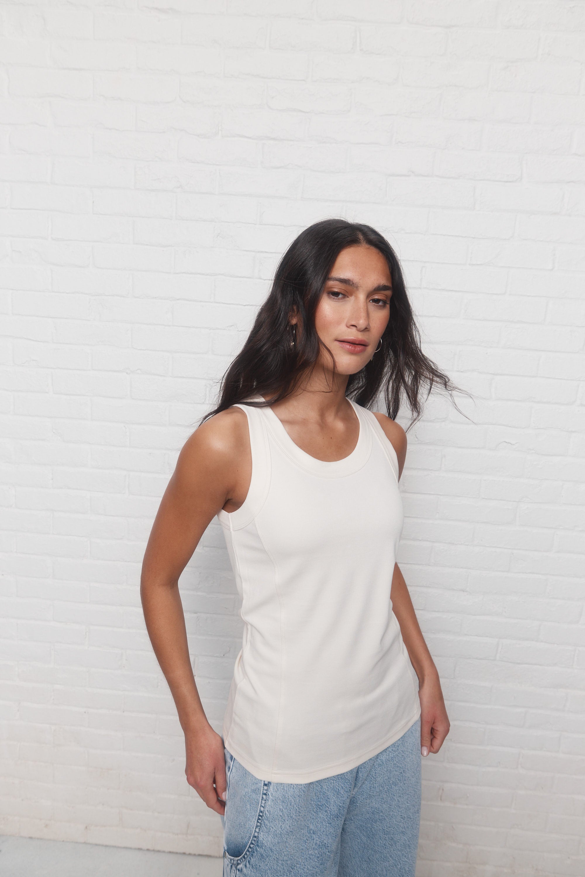Bowery | Camisole crème à coutures apparentes