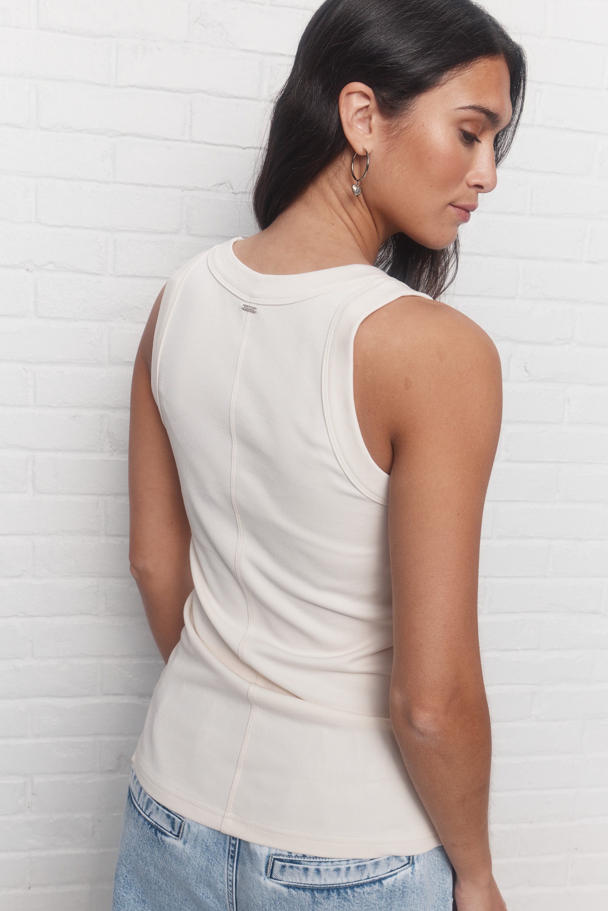 Bowery | Camisole crème à coutures apparentes